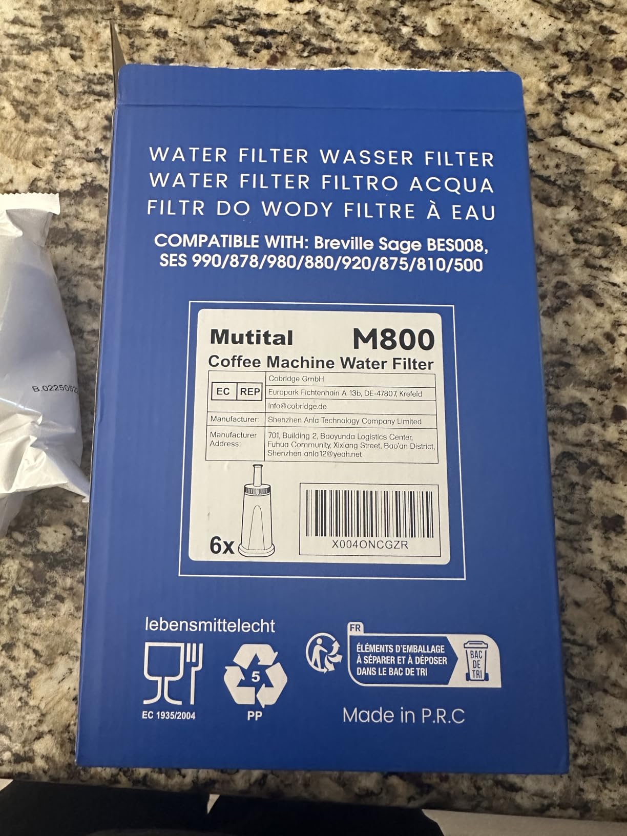 Water Filter for Breville Barista Touch Espresso Machine BES880, Barista Pro BES878, Oracle Touch BES990, Oracle BES980 & Dual Boiler BES920 Bambino ClaroSwiss Sage, 6 Pcs customer photo 1