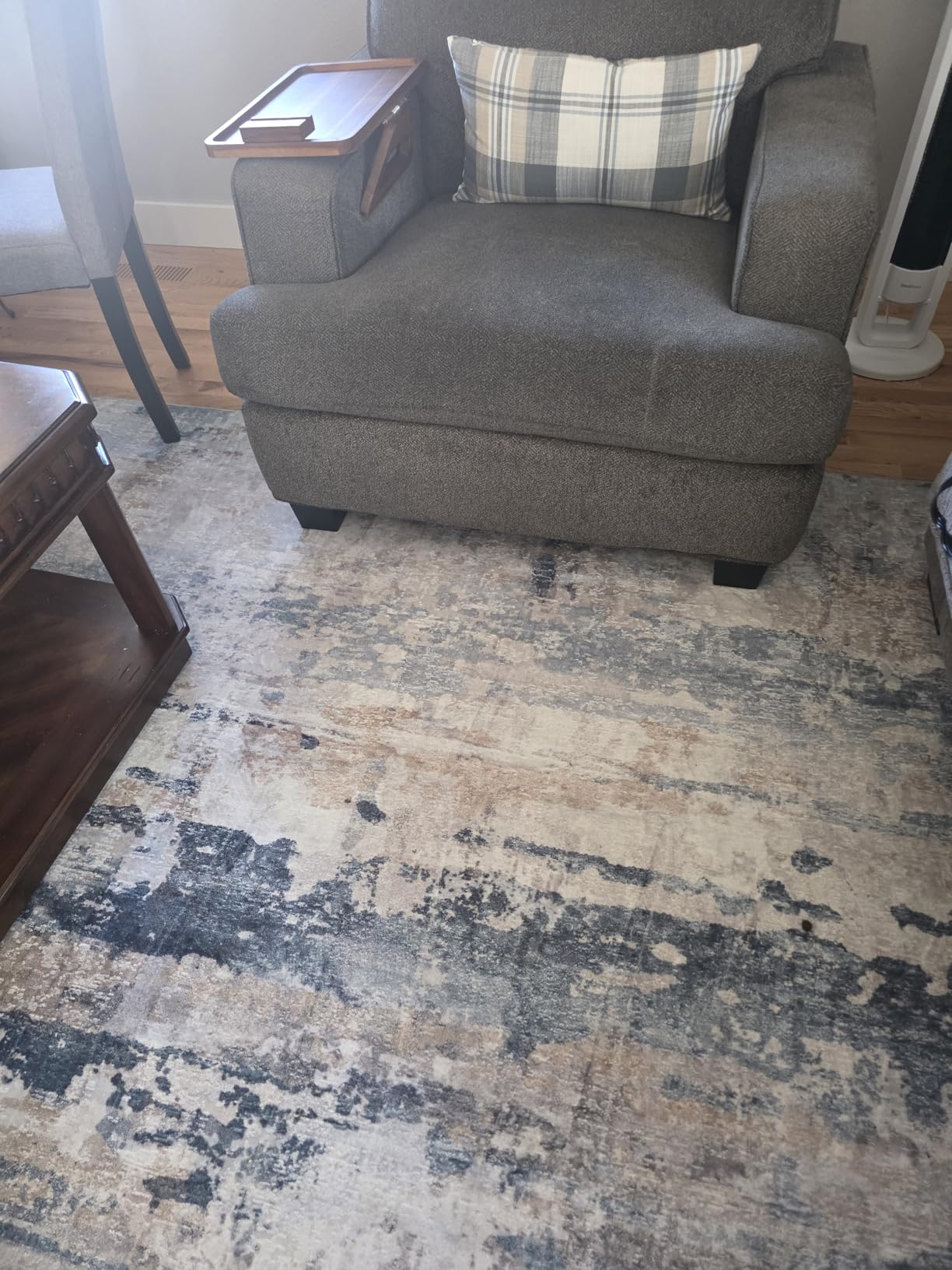 Area Rugs 8x10 for Living Room: Washable Rug Modern Abstract Neutral Soft Non-Slip Low-Pile Indoor Large Carpet for Bedroom Dining Room Playroom Home Office (Blue Grey Brown, 8'x10') customer photo 1