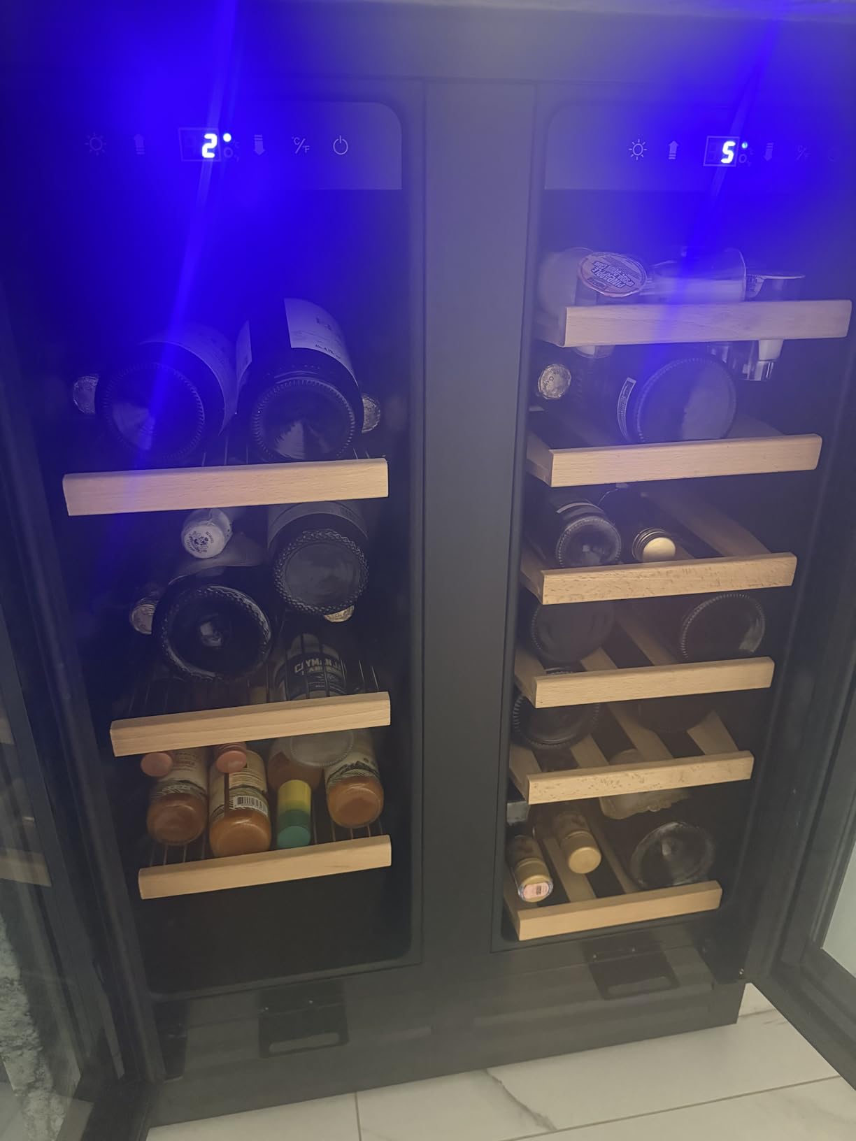 Wine Cooler-Wine Refrigerator 24 Inch Wide Large Freestanding/Built in Wine Fridge for 176 Bottles with Safety Lock Cellar Chiller Low Noise, Fast Cooling, Black customer photo 1