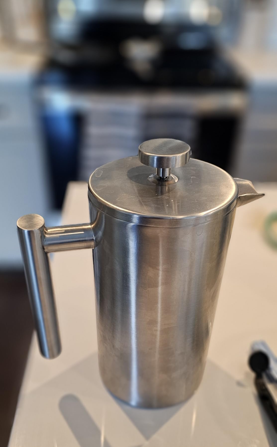 French Press 34 oz, Full Stainless Steel French Press Coffee Maker 4 Cups, Upgrated Double-Walled Insulated French Coffee Presses, Food Grade Good for Kitchen Camping, Dishwasher Safe 2 More Filters customer photo 1