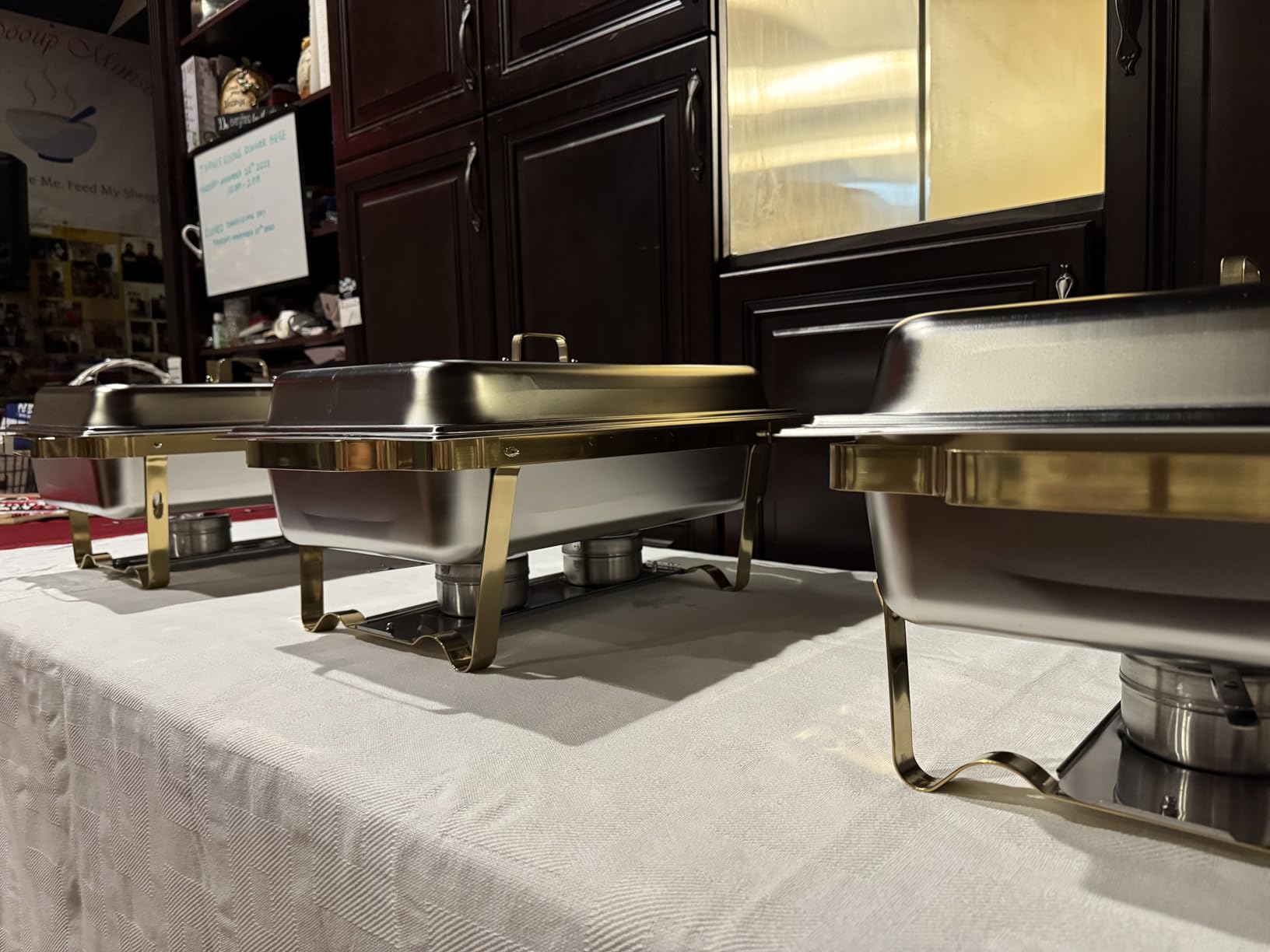 Chafing Dishes for Buffet 4 Pack, 11QT [Large Size and Sturdy] Stainless Steel Food Warmers for Parties Buffet [Elegant Gold and Silver Colors] Catering Supplies Buffet Display customer photo 1