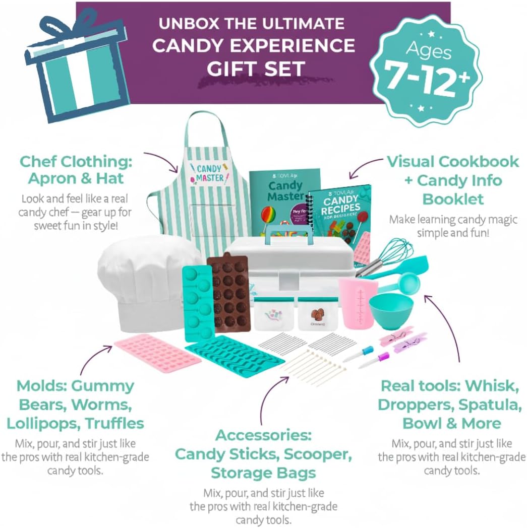 Tovla Jr Ultimate Real Candy Science Lab for Kids | Hands on STEM Experiment Kit with Real Candy Making Tools and Step by Step Visual Guides | Ages 6 to 12 | Gummies, Chocolates and More customer photo 2