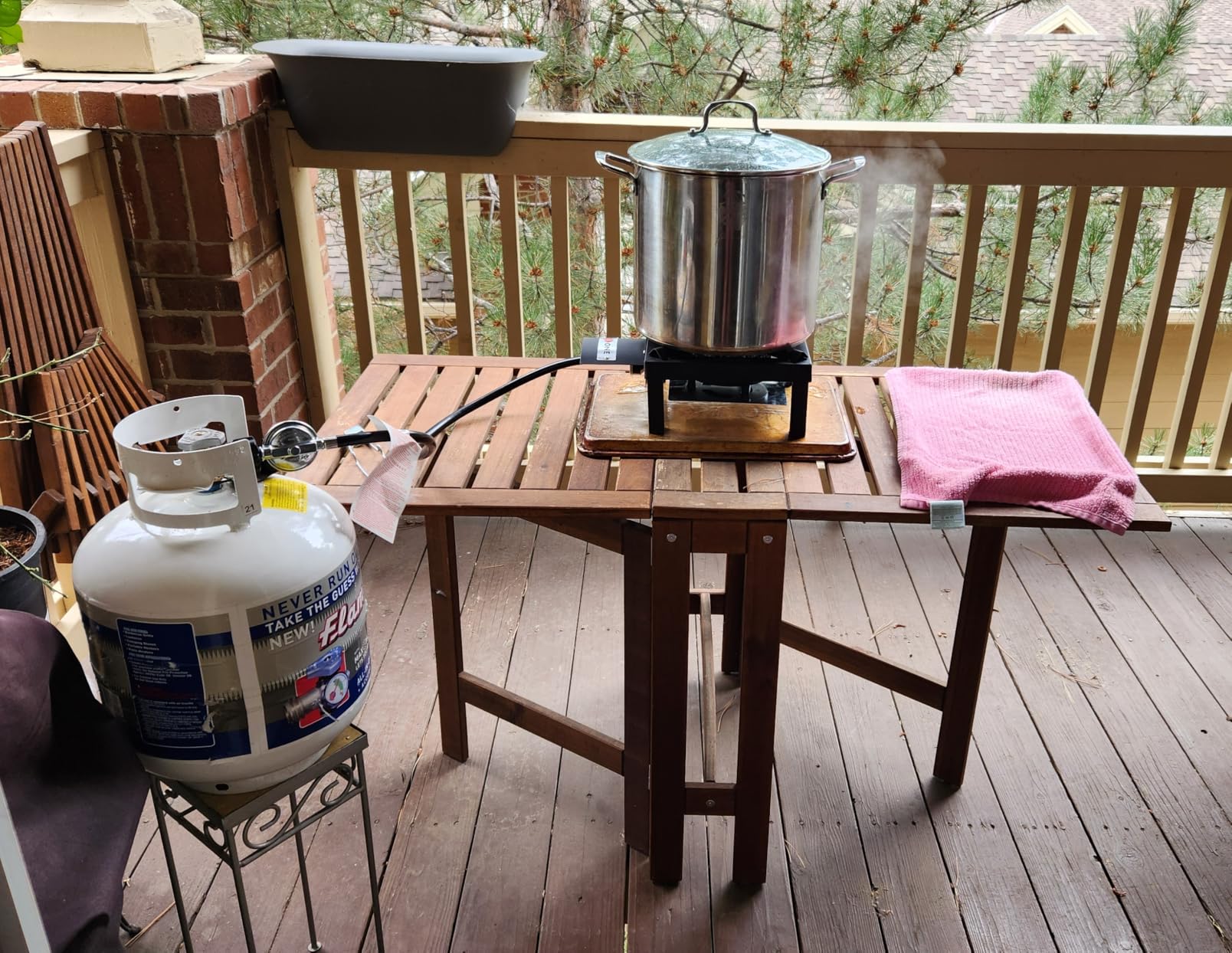 GasOne Stainless Steel Single Propane Burner - Outdoor Cooking with Heat Shield and Guard - Propane Burner Head for Camping, Tailgating, Seafood Boil, Home Brewing - Patent Pending customer photo 1