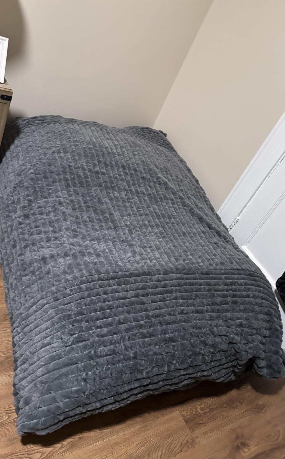 3-in-1 Giant Bean Bag Chair for Adults & Kids, Convertible Floor Sofa to Mattress, Memory Foam Beanbag Chair with Washable Cover, Multi Functional Lounge Couch for Bedroom, Living Room (Dark Grey) customer photo 1
