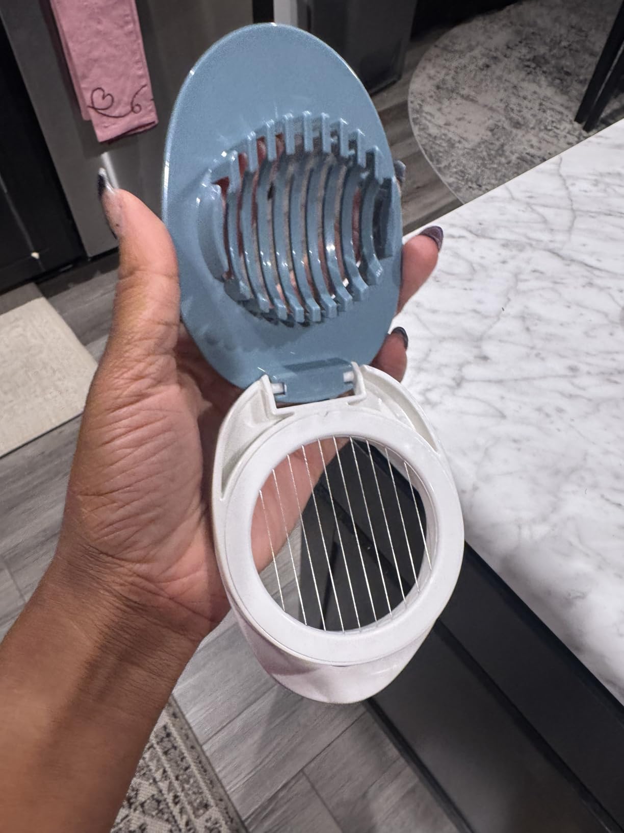 Egg Slicer & Dicer for Hard Boiled Eggs - Heavy Duty Cutter Dicer with Stainless Steel Wire, Cuts Strawberries, Kiwis & Soft Fruits Effortlessly - Easy-Clean Kitchen customer photo 1