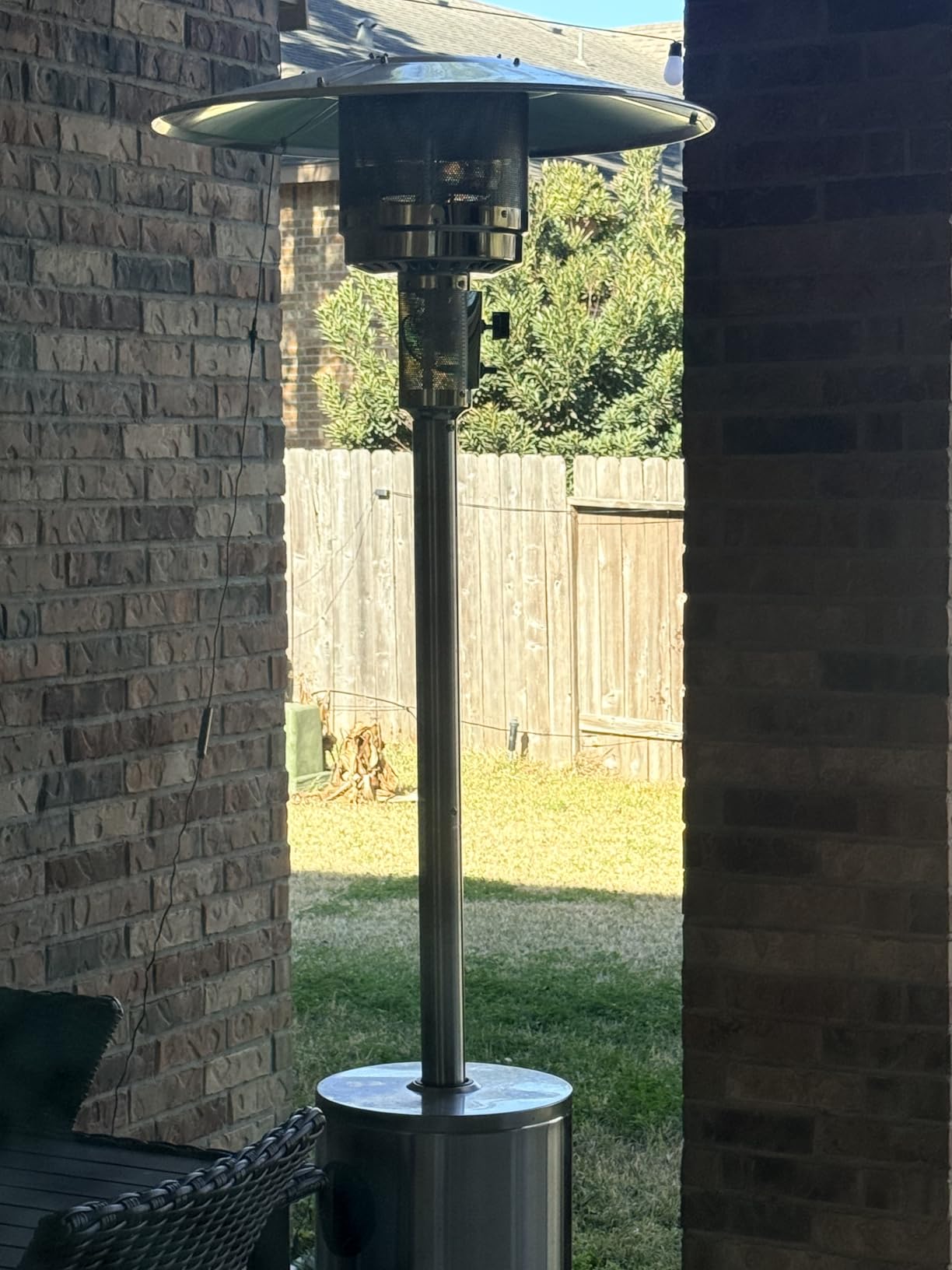 EAST OAK 48,000 BTU Pyramid Patio Heater, Quartz Glass Tube Propane Outdoor Heater with Wheels, Triple Safety Protection, 2025 Upgrade for Home, Backyard & Commercial Spaces, Bronze customer photo 1
