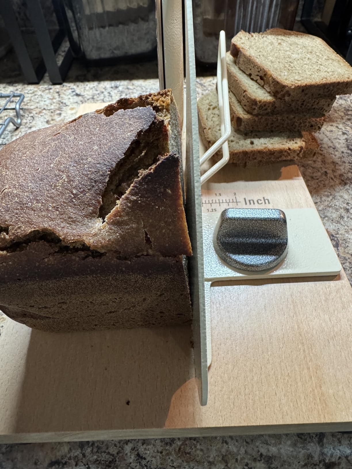 Upgrade Manual Bread Slicer for Homemade Sourdough - Adjustable Thickness & Evenly Slice, Bread Slicer with Scale Lines, Hand Crank, Suction Cups and Bread Guide for Sandwiches, Toast, Bagel, Baguette customer photo 2