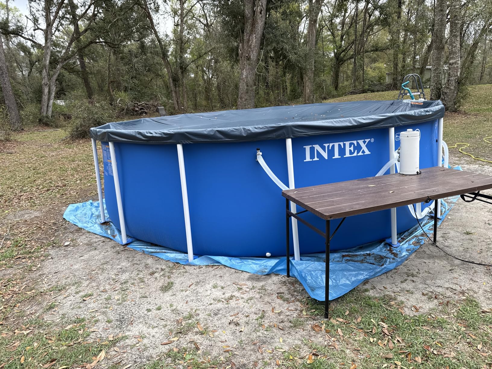 INTEX Metal Frame 15 ft x 48 in Above Ground Pool Set, Round Swimming Pool with Steel Frame, 1000 GPH Cartridge Filter Pump, and Type A Filter Cartridge customer photo 1