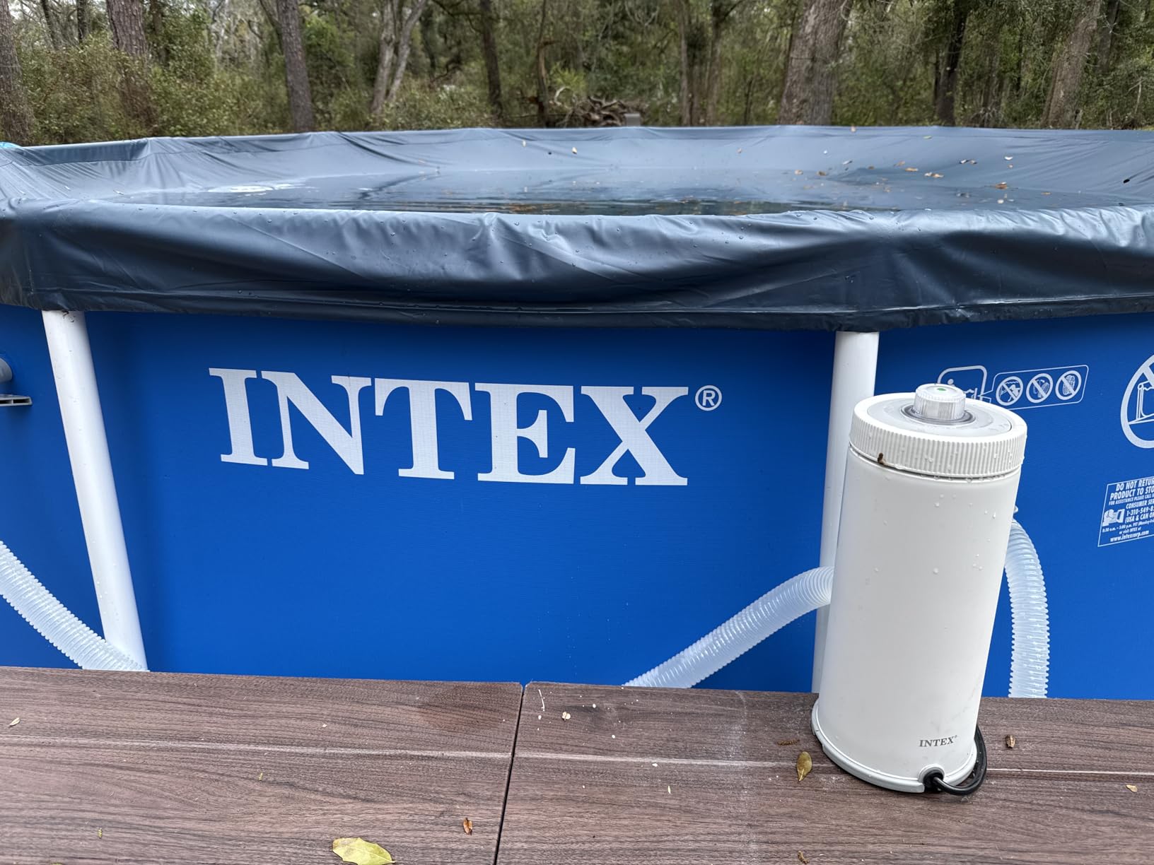 INTEX Metal Frame 15 ft x 48 in Above Ground Pool Set, Round Swimming Pool with Steel Frame, 1000 GPH Cartridge Filter Pump, and Type A Filter Cartridge customer photo 2