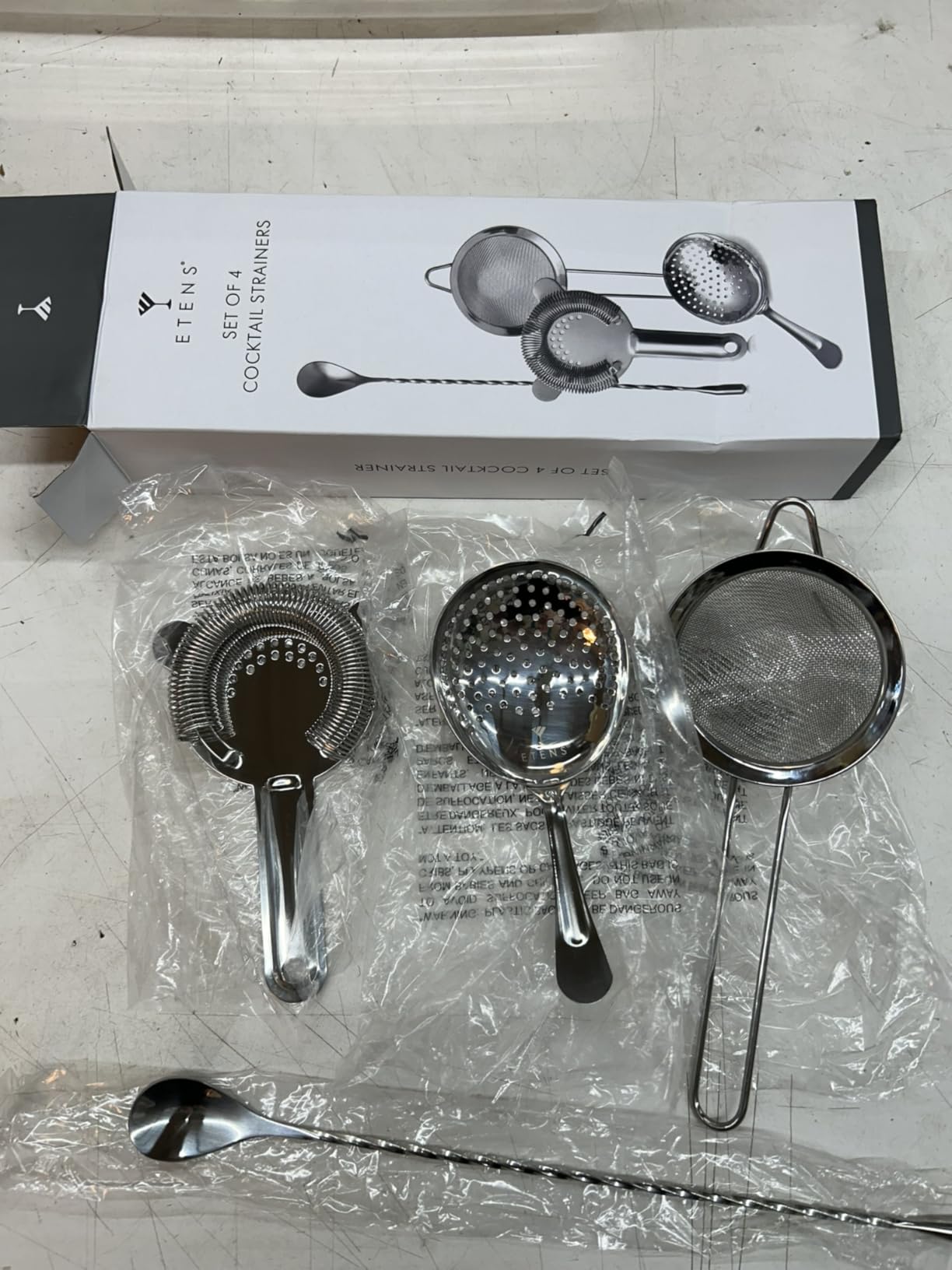 Cocktail Strainer Set - Bar tools Stainless Steel Includes Hawthorne Strainer, Julep & Fine Mesh Cocktail Strainers, Mixing Spoon - Drink Shaker Strainer for Bartending customer photo 2