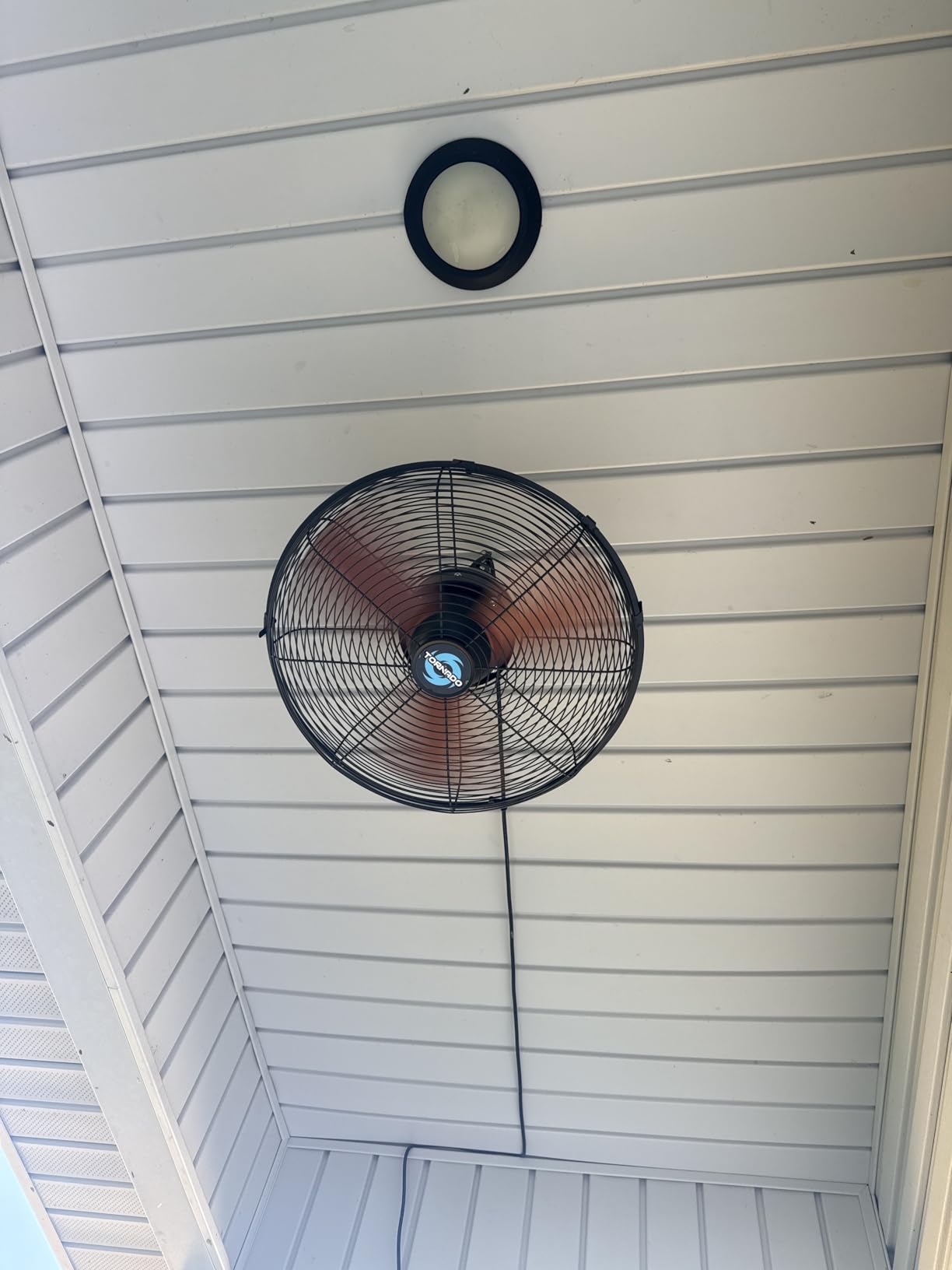 Tornado 20 Inch Outdoor Ceiling Mount Misting Fan - Pre-Installed Misting Kit with 5 Brass Nozzles, Remote Control, 3 Speeds, 3300 CFM, Quiet & Powerful, IPX4 Water-Resistant, UL Listed for Safety customer photo 2