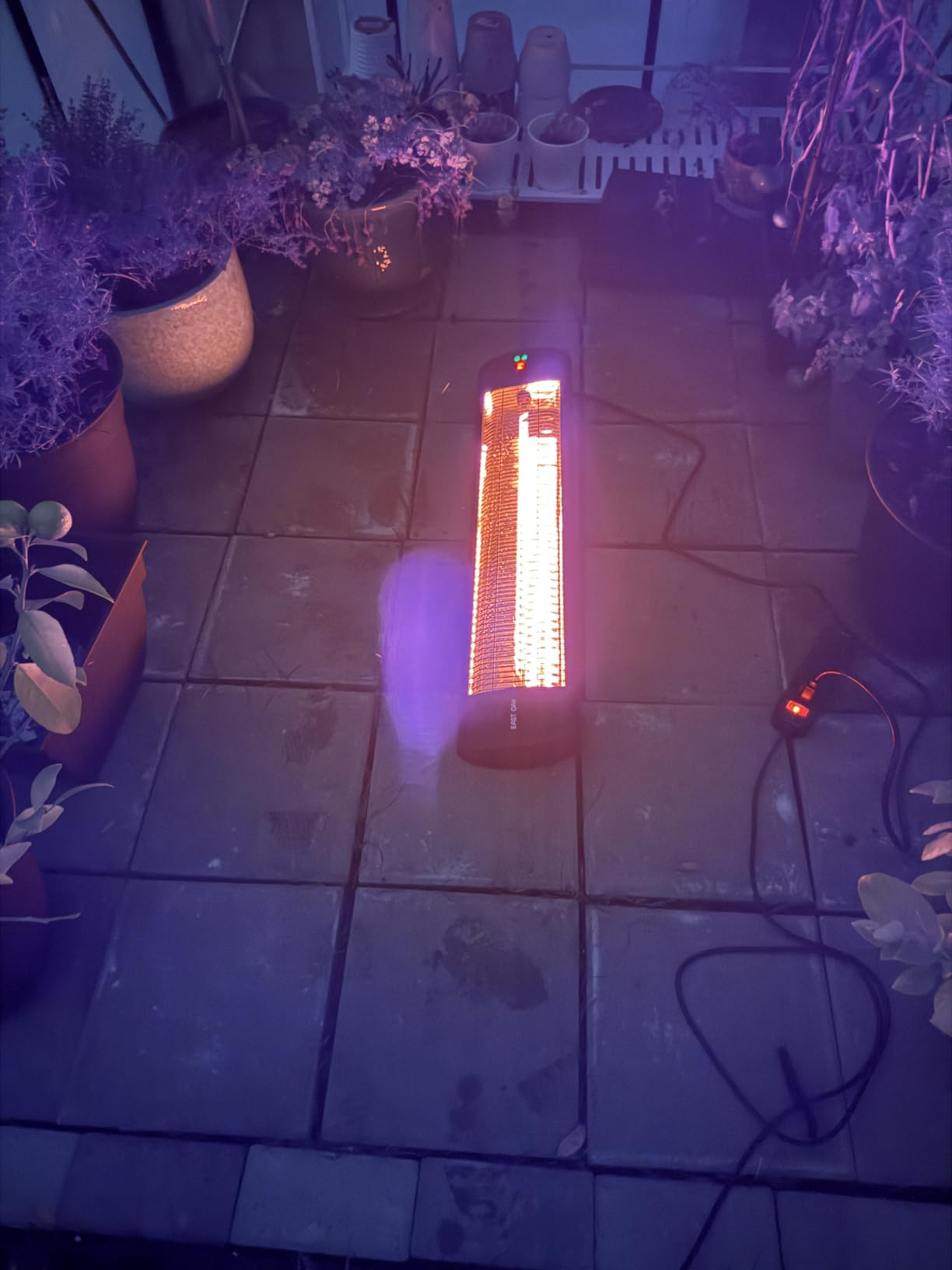 EAST OAK Electric Patio Heater | 1500W Wall Mounted Infrared Heater for Outdoor, Garage, Backyard, Restaurant | 24H Timer, IP65 Waterproof | 3 Heat Levels & Overheating Protection | Black customer photo 2
