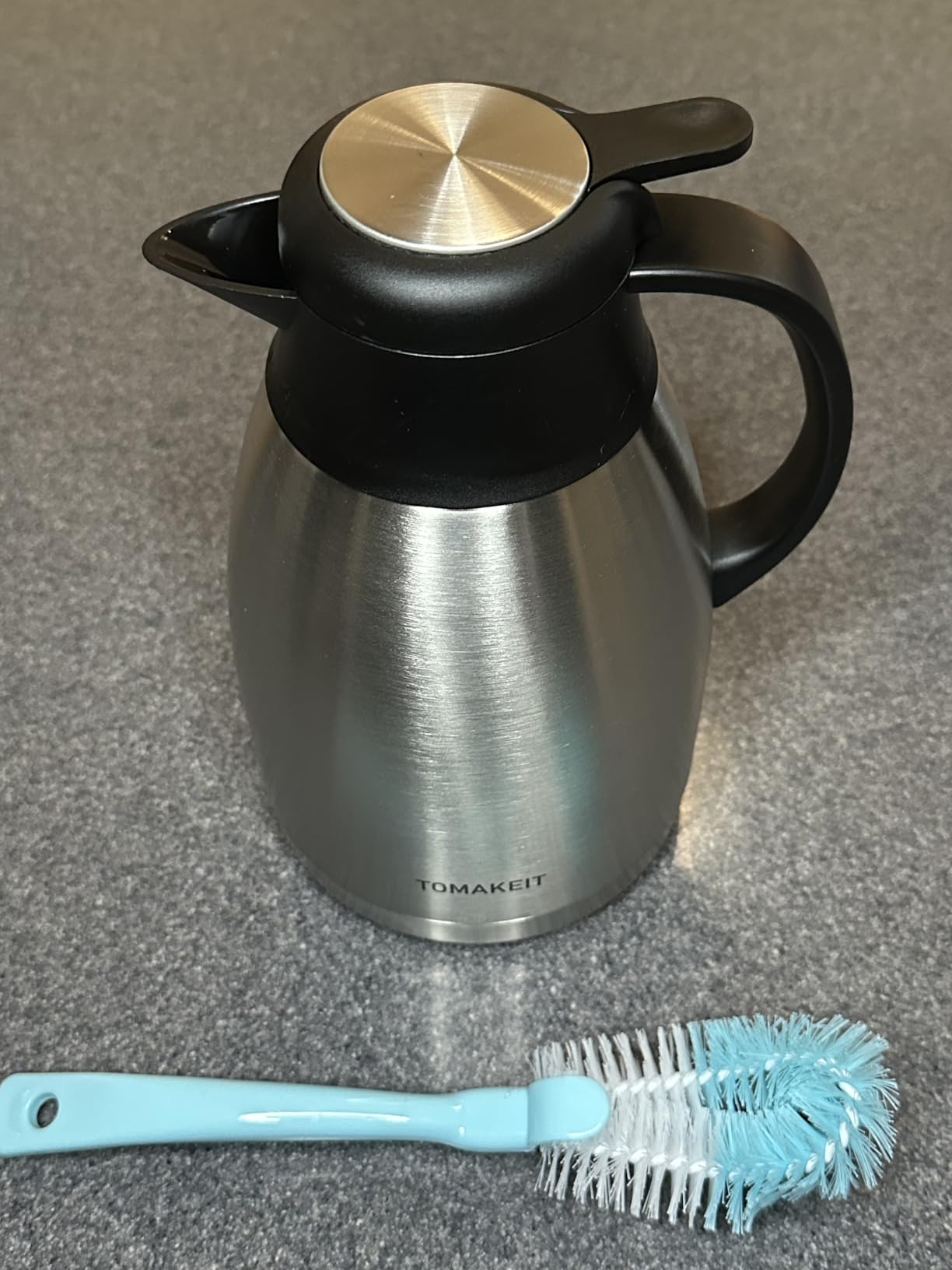 Thermal Coffee Carafe with Hang Tag, 2L/68 Oz Stainless Steel Vacuum Insulated Thermoses, Double-Wall Design, 24-Hour Hot & Cold, Leak-Proof, Portable for Travel,Camping,Office (Silver) customer photo 2