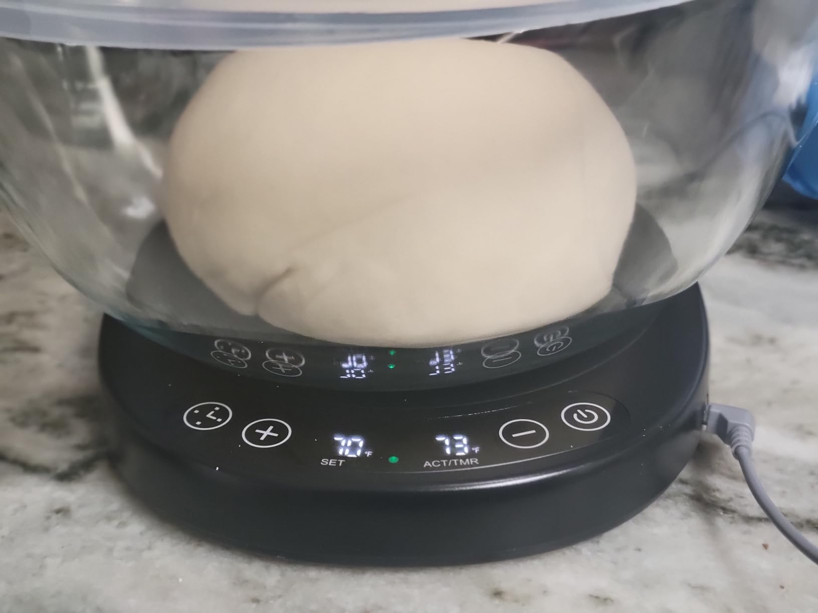 SourKeeper, Larger 2-in-1 Sourdough Starter Warmer Pro - 2026 Upgrade Larger Heating Plate, Dough Temp Probe, 1°F Control (70-110°F), 24H Timer, Real-Time Monitoring Walnut,6.5inch customer photo 1