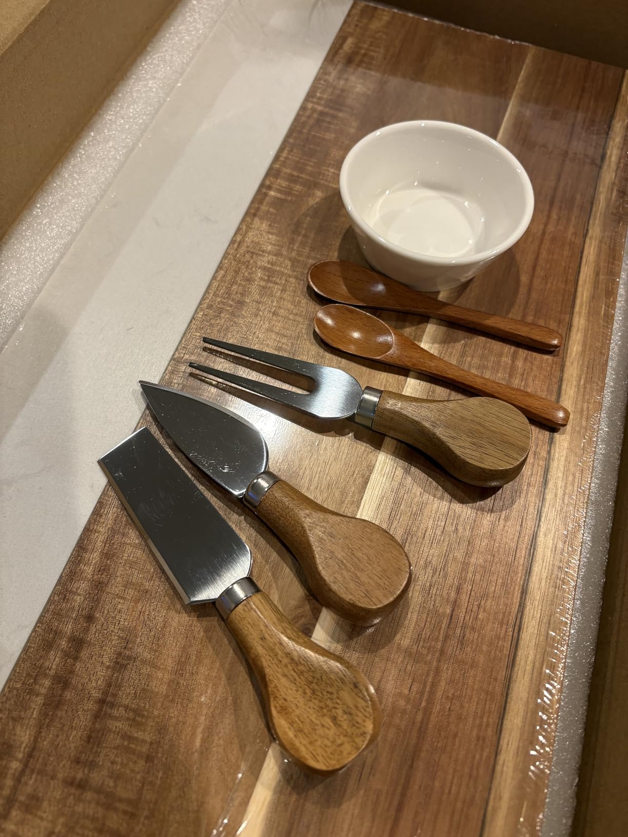 Marble Acacia Charcuterie Board Set - Premium Design (Not Bamboo), Cheese Platter & Serving Tray for Meat and Cheese, Elegant Housewarming Gift for New Home, Wedding & Bridal Shower Gifts for Women customer photo 1