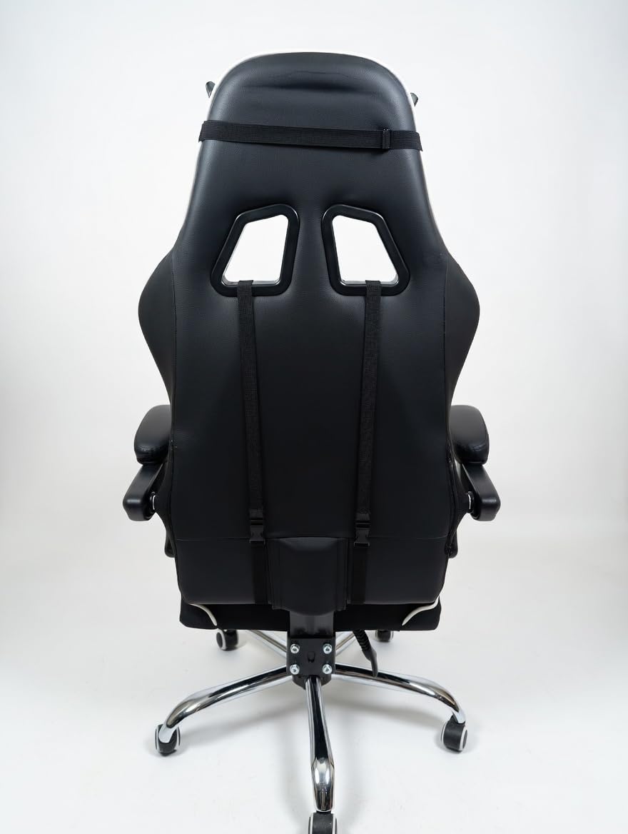 GTPLAYER Gaming Chair, Computer Chair with Footrest and Lumbar Support, Height Adjustable Game Chair with 360-Degree-Swivel Seat and Headrest and for Office or Gaming (Snow White) customer photo 1