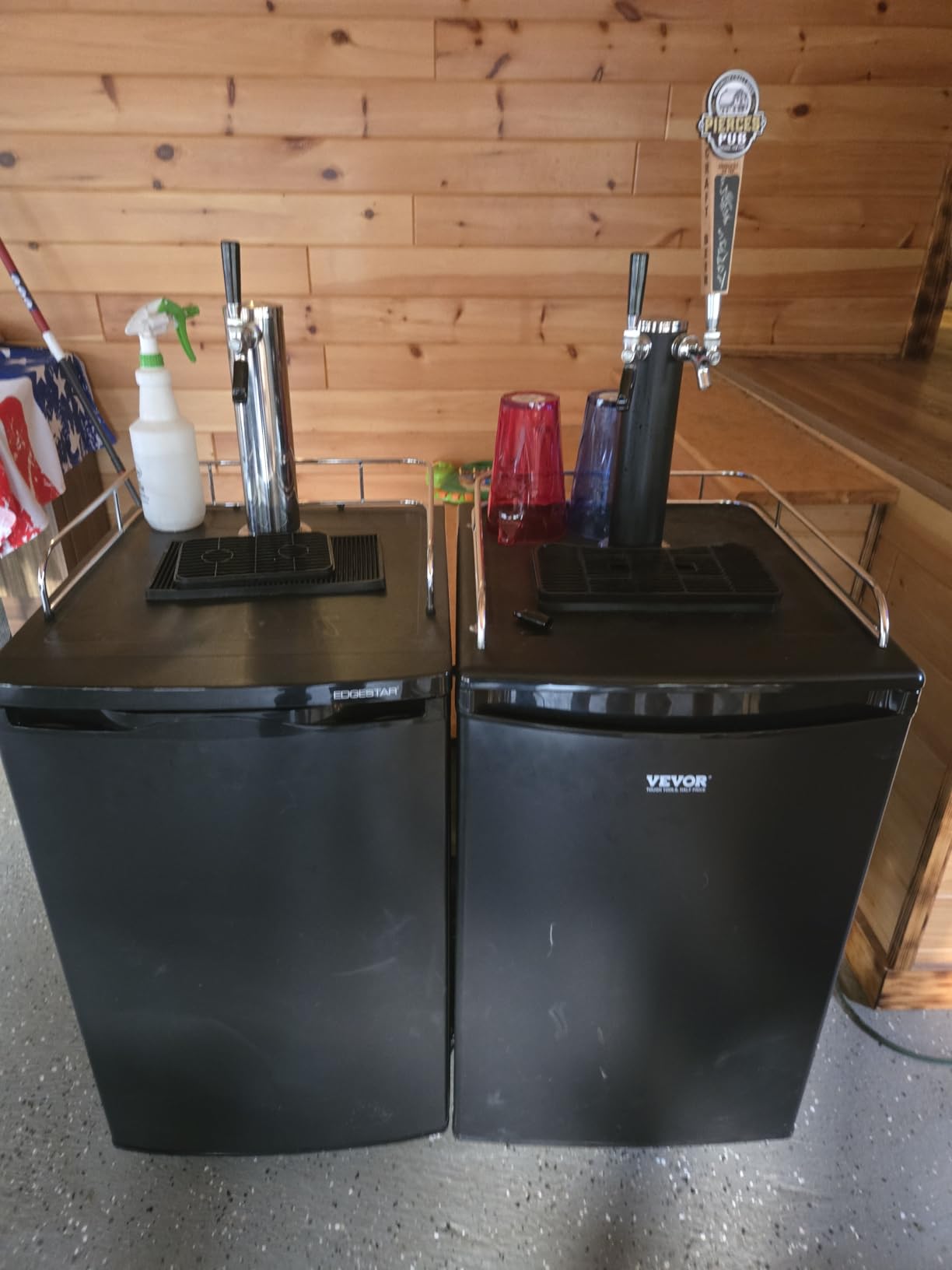 VEVOR Beer Kegerator, Triple Tap Commercial Draft Beer Dispenser for D system, Full Size Keg Refrigerator with 5lbs CO2 Tank, Hold 3 Sixth/2 Slim/3 Ball lock keg (3 taps - D system - stainless steel) customer photo 2