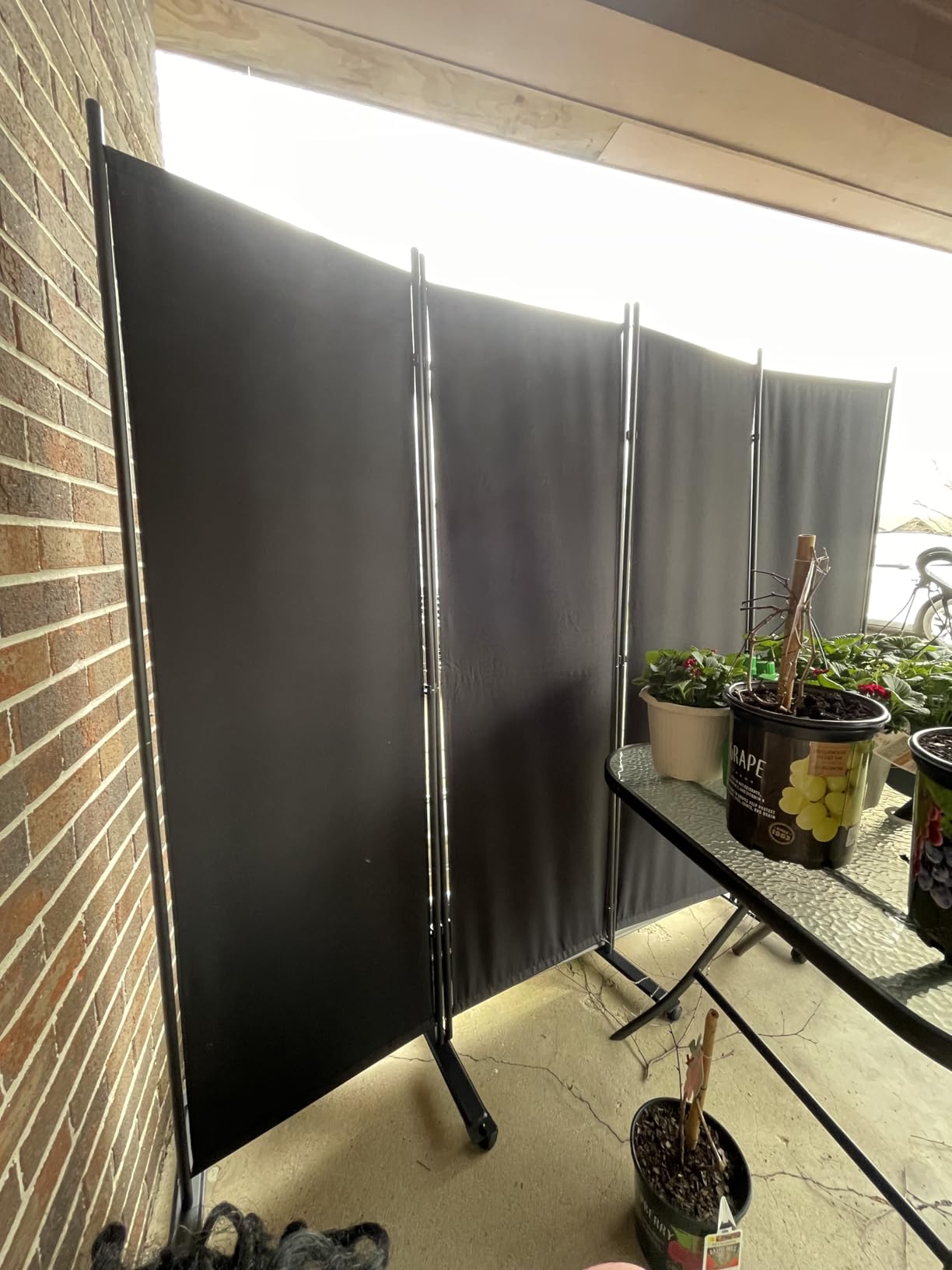 Room Divider 6FT Folding Privacy Screens with Lockable Wheels, 4 Panel Room Partition for Room Separator, 88