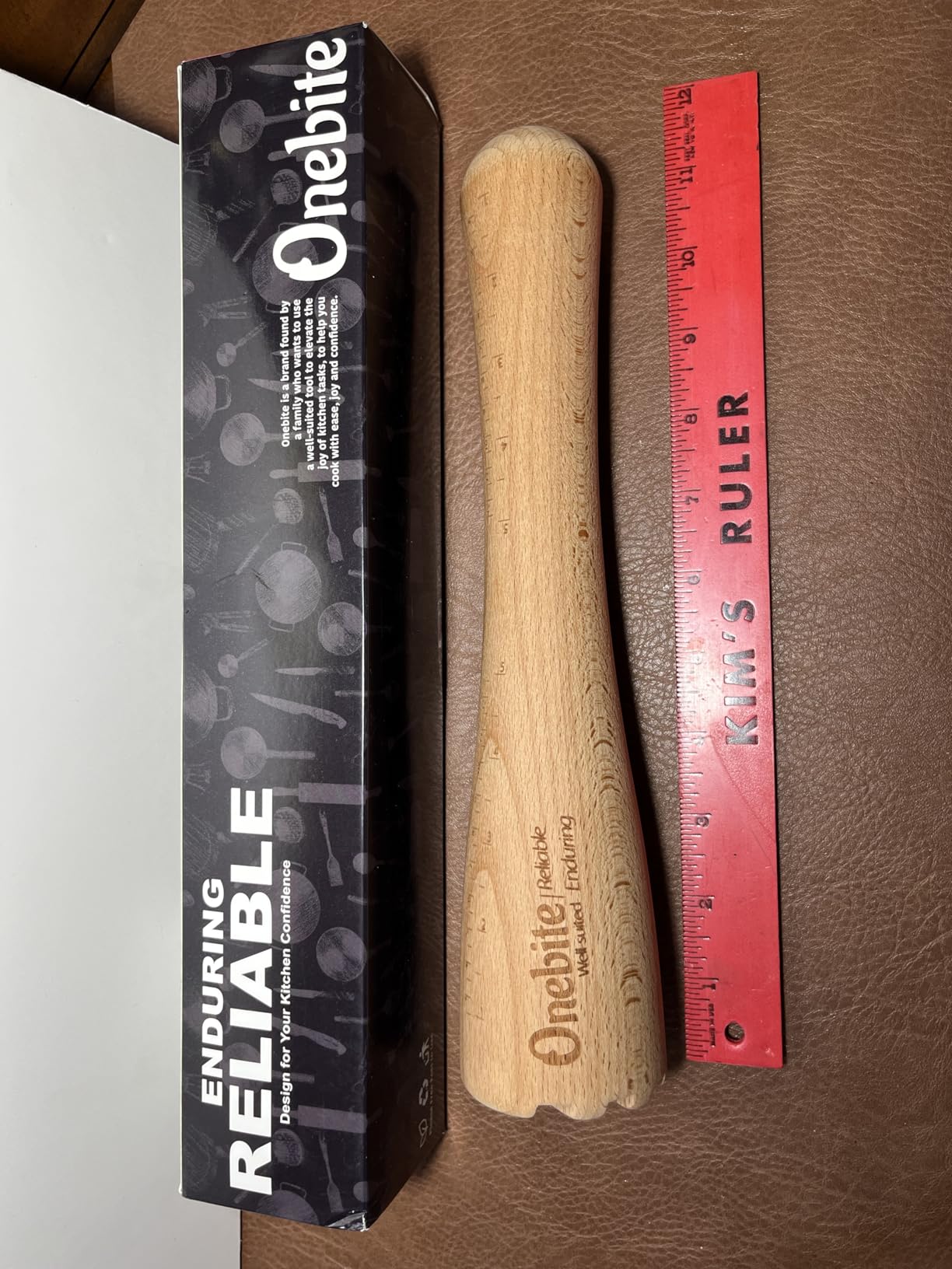 Onebite Sauerkraut Pounder for Mason Jars, Vegetable Fermentation Tamper for Sauerkraut Crocks with Scale Marks - 12