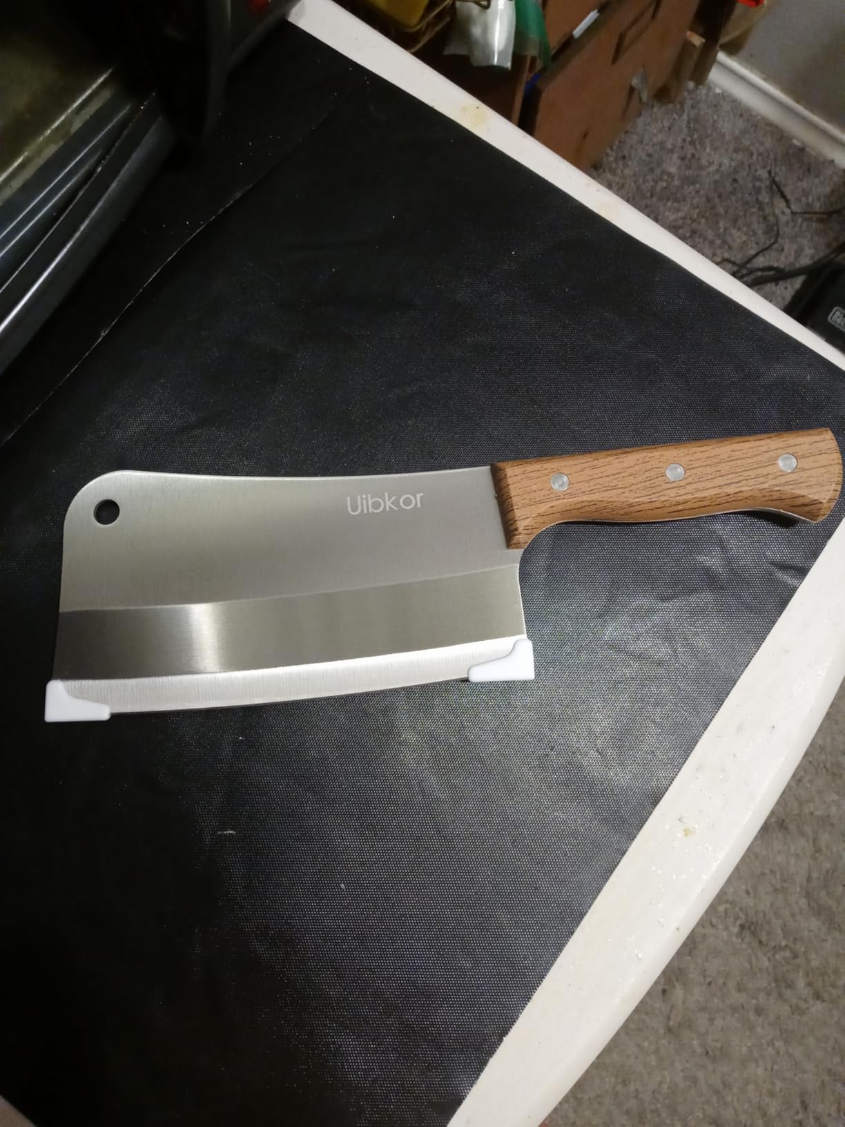 7 Inch Meat Cleaver Knife, Professional Butcher Knife, Heavy Duty Bone Chopper, Ultra Sharp High Carbon Steel Blade, Ergonomic Non-Slip Handle for Bone Cutting, Vegetable Chopping, Restaurant, Kitchen customer photo 1