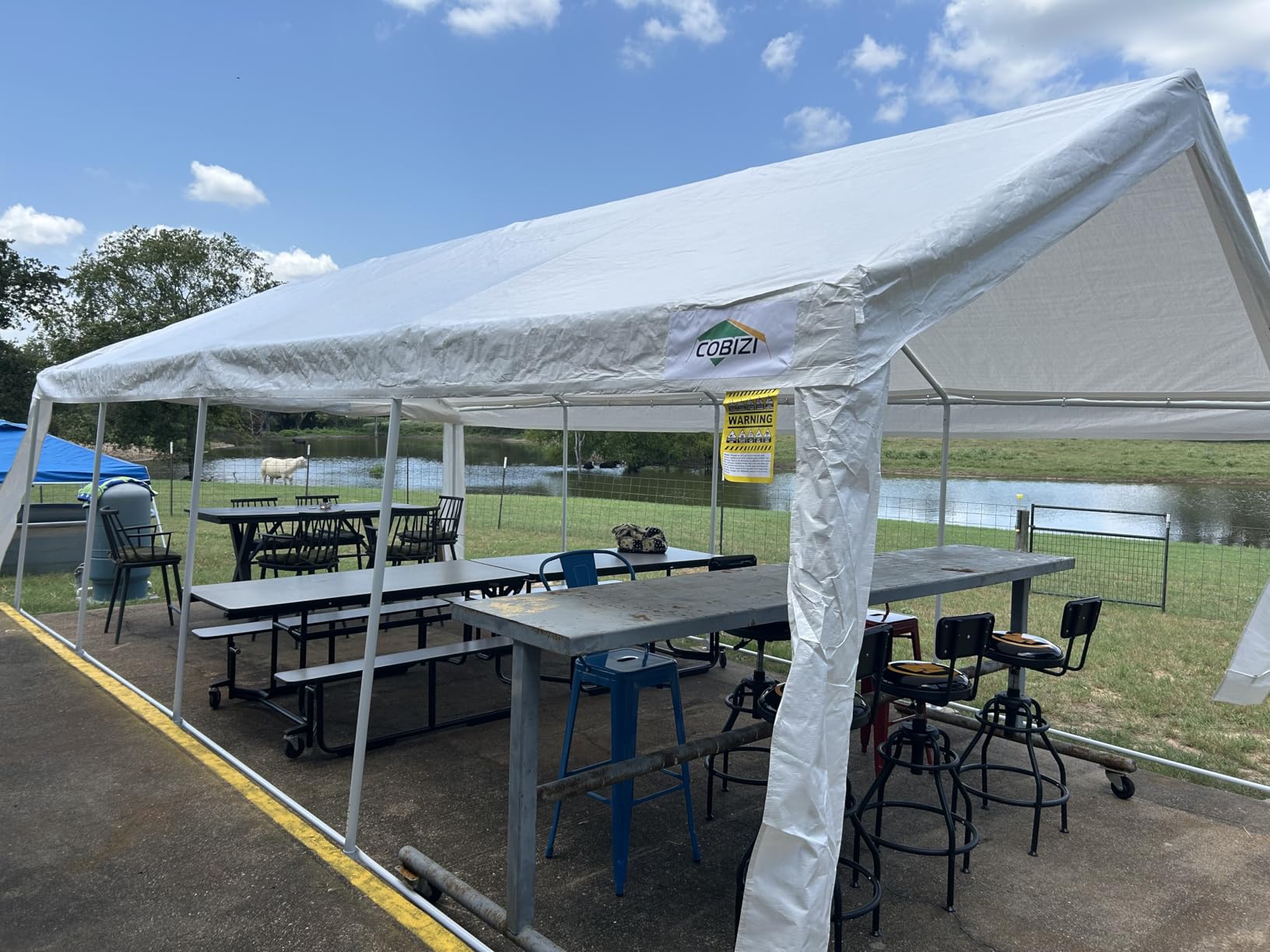 COBIZI 20x40 Party Tent Heavy Duty for Parties, Powder Coating (Better Than Galvanized), Waterproof for Church & Wedding, Large Outdoor Event Gazebo with Removable Sidewall & Built-in Sandbag, White customer photo 1