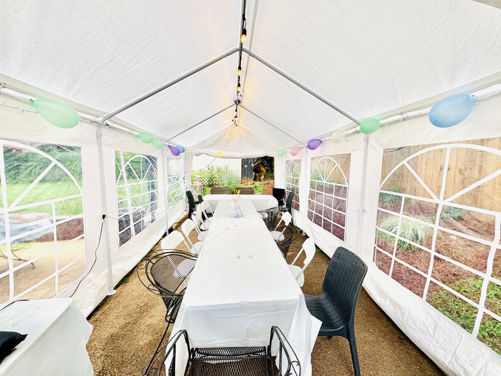 COBIZI 20x40 Party Tent Heavy Duty for Parties, Powder Coating (Better Than Galvanized), Waterproof for Church & Wedding, Large Outdoor Event Gazebo with Removable Sidewall & Built-in Sandbag, White customer photo 2
