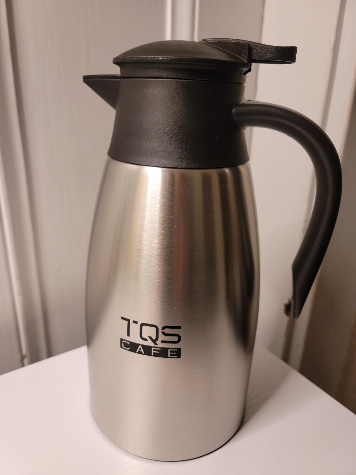 Thermal Coffee Carafe 1.5L - Double Wall Stainless Steel Insulated Beverage Server Keeps Drinks Hot 12 Hours or Cold 24 Hours - Leak-Proof Coffee Pot for Home, Office, Restaurants & Cafés - TQS CAFE customer photo 2
