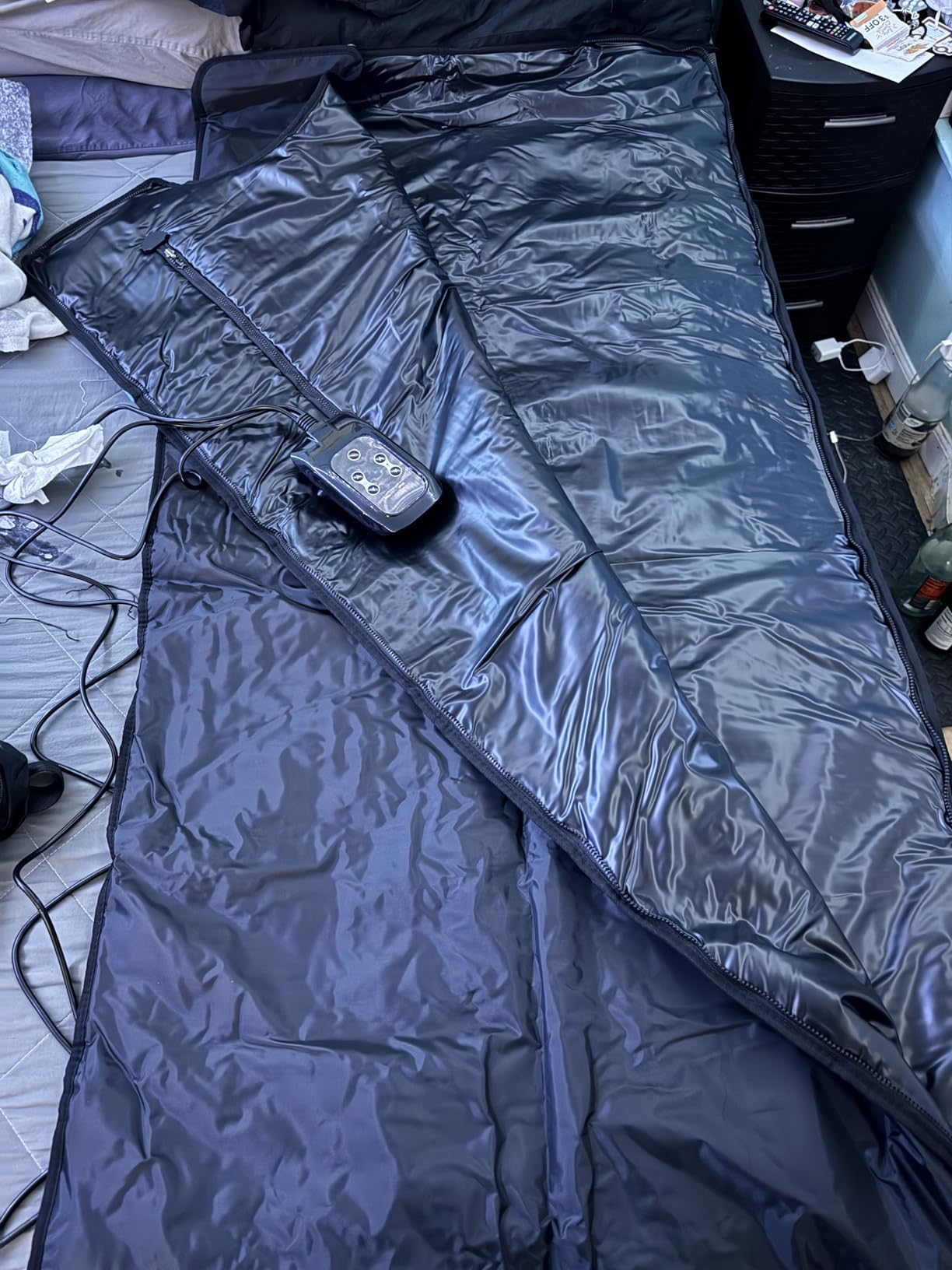 Infrared Sauna Blanket for Home: Premium PU Leather Portable Far Infrared Heating Blanket for Full Body Detox & Relaxation - Adjustable 95-167℉ & 20-60 Min Timer 71 x 31.5Inch customer photo 2