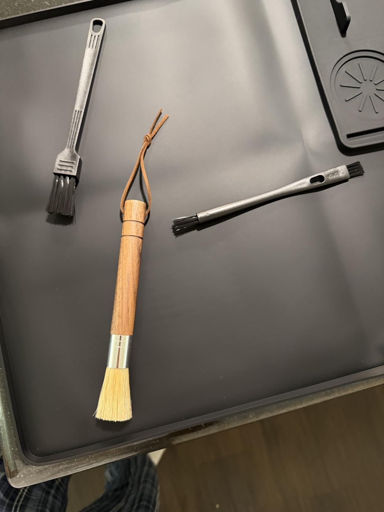 Coffee Grinder Cleaning Brush Set with Walnut Wood Handle and Natural Bristles customer photo 1