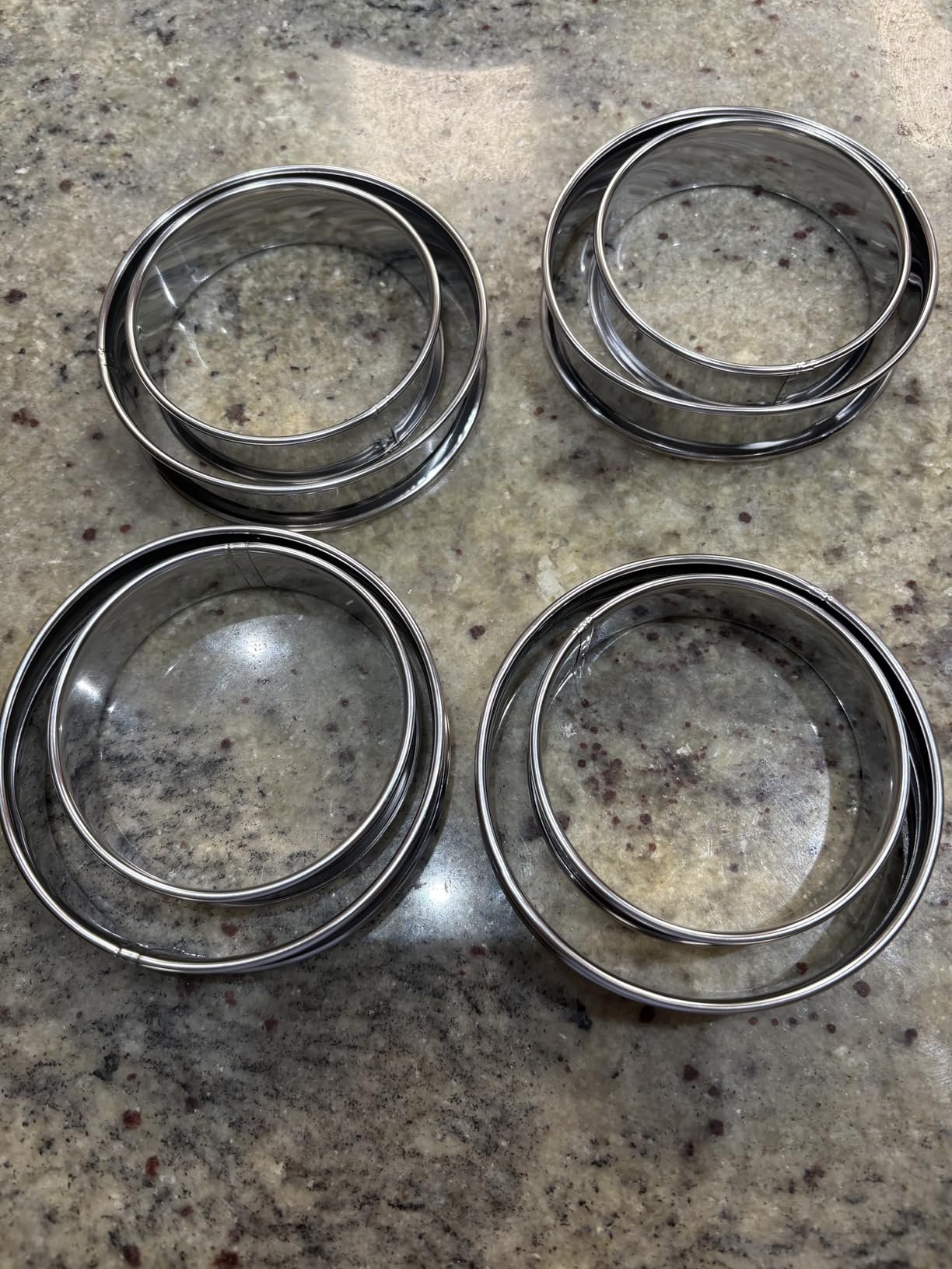 8Pcs Crumpet Rings, 4 & 3.15 Inches Nonstick English Muffin Rings, Stainless Steel Double Rolled Tart Ring, Round Metal Pastry Ring Molds for Baking Cake Dessert Food Making Tool customer photo 2