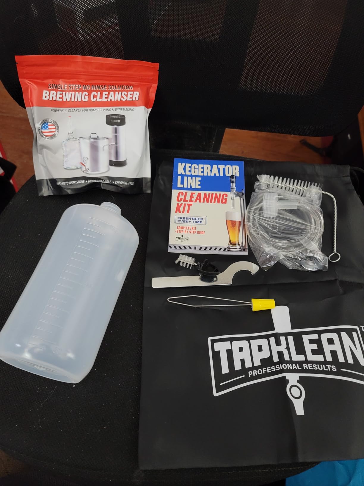 Kegerator Cleaning Kit with 1 LB Beer Line Cleaner Made in USA - 30+ Uses, Complete Keg Cleaning Kit with Metal Coupler, Squeeze Bottle, Wrench, Detailed Instructions, Storage Bag & Beer Tap Brush customer photo 2