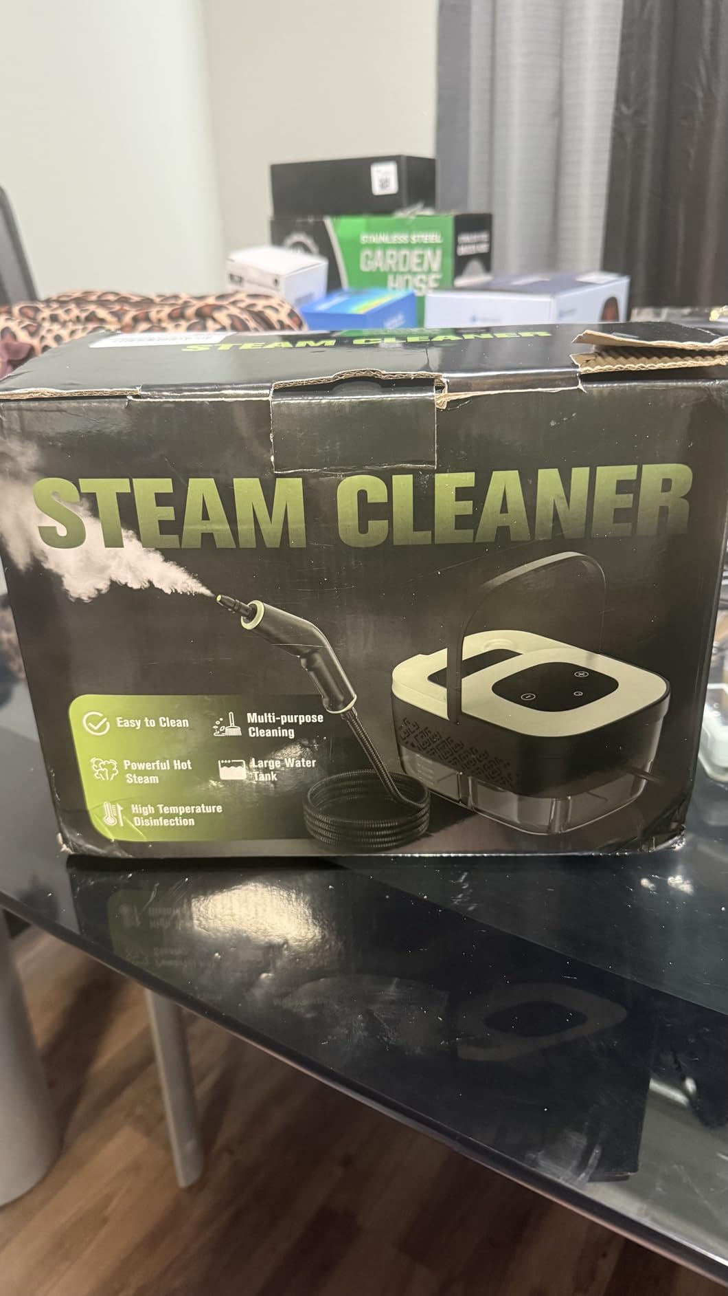 Steam Cleaner, Portable Steamer for Cleaning with 16pcs Accessories, 6-Level Adjustable, 15s Heat-Up, Handheld Steam Cleaner for Home for Tile, Grease, Dirt, Grout, Car Detailing, Green customer photo 2