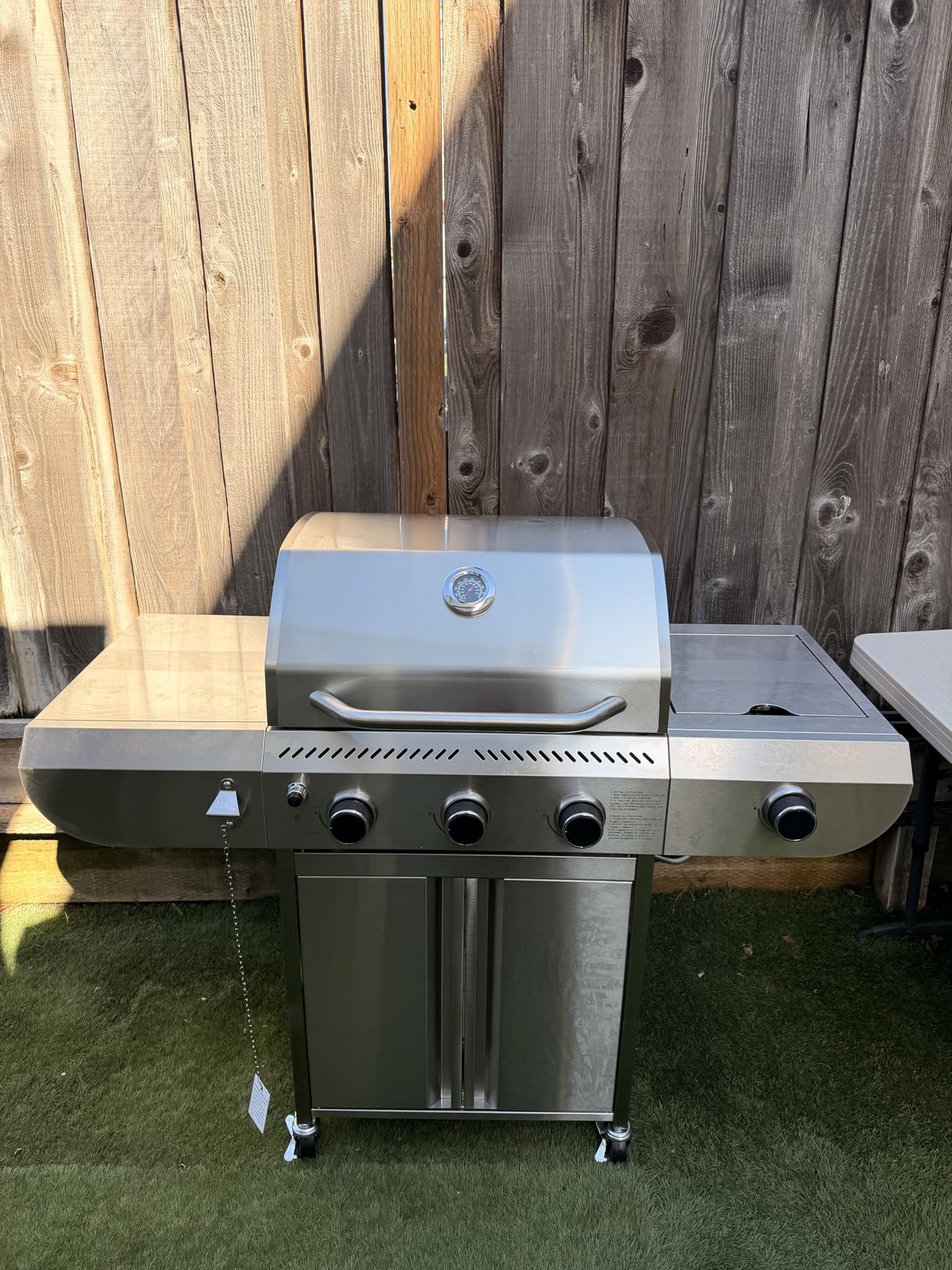 34,000 BTU 3-Burner Propane Gas Grill with Side Burner, All Stainless Steel BBQ Grill, Cast Iron Grates & Portable Cart with Wheels, Outdoor Barbecue Grill for Backyard, Patio, Camping (G31 PRO) customer photo 2