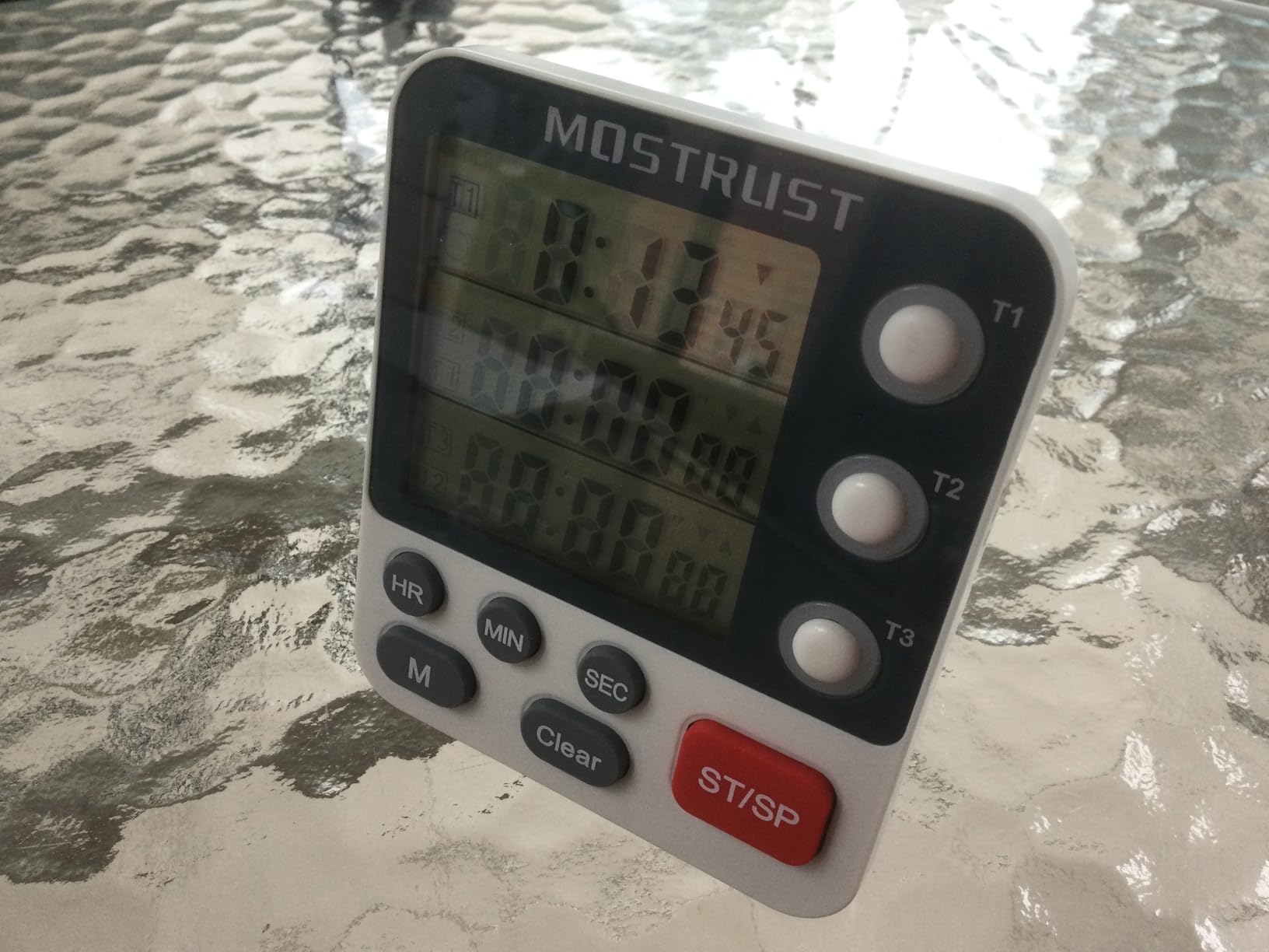 Digital Dual Kitchen Timer, 3 Channels Triple Countdown Timer for Cooking, Magnetic Memory-Preset Large Display Adjustable Volume, Multi Time Management, 3A Battery Included, Black customer photo 1