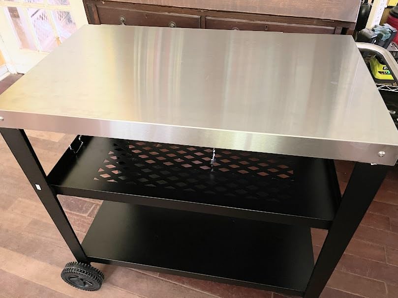 Royal Gourmet PC4401B 3-Tier Dining Cart with Wind Guard, Sturdy Structure and Ample Storage Shelves, for Indoor & Outdoor use, with Bottle Opener, Hooks, Wine Rack, Multifunctional Side Handle, Black customer photo 2