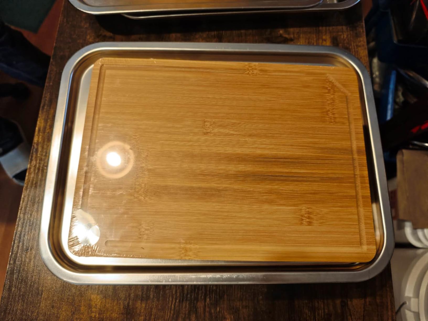 5-in-1 Grill Prep Tray and Carry System, Outdoor Grilling Prep & Serve BBQ Food Tray Accessories, Stainless Steel Meat Marinating Container with Lid & Cutting Board, Metal Cooked Meat Platter customer photo 1