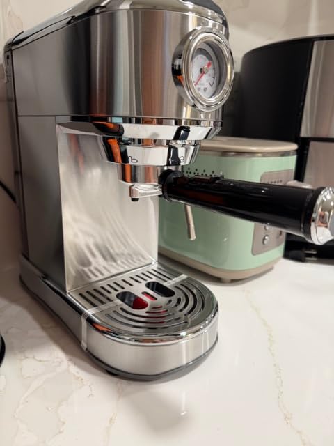 Espresso Machine, 20 Bar Compact Espresso Maker with Steam Milk Frother, Stainless Steel Expresso Machines for Home, 34oz Removable Water Tank for Latte, Cappuccino, Silver customer photo 2