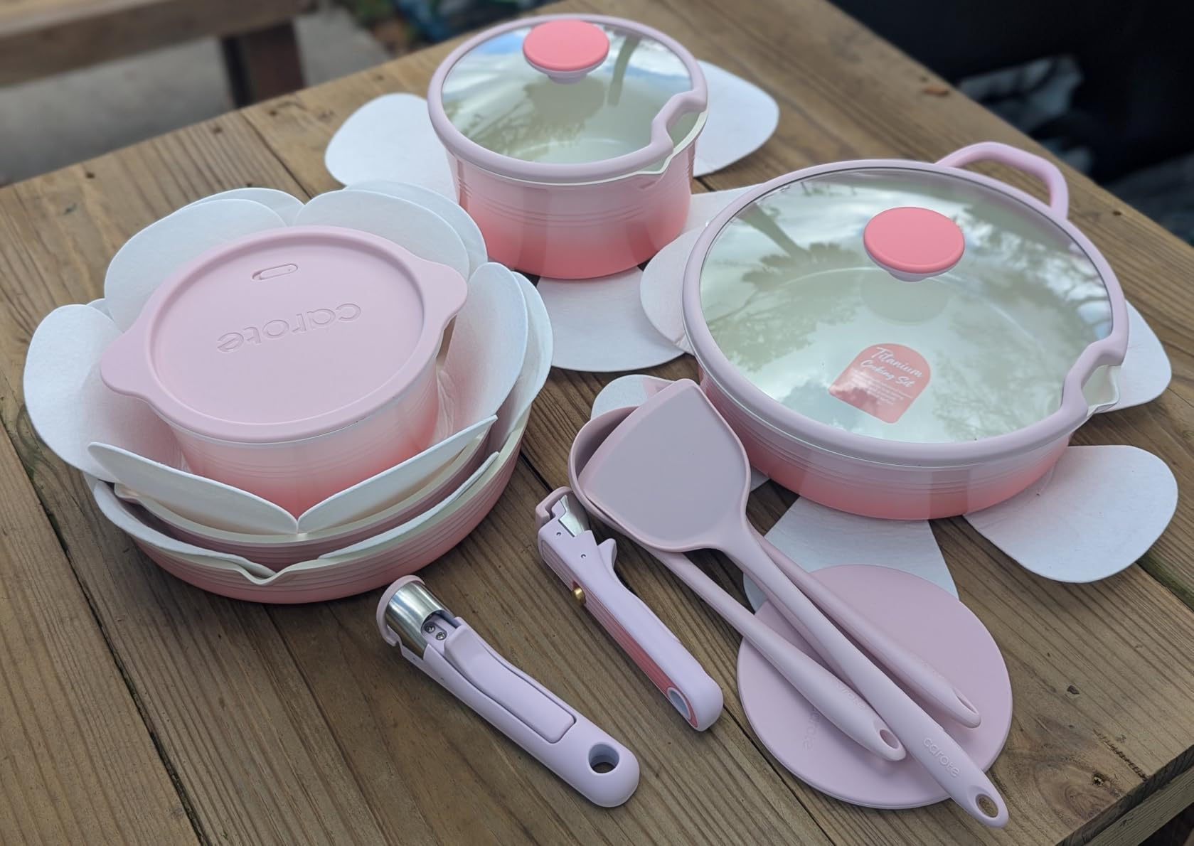 CAROTE 20Pcs Titanium Cookware Set customer photo 1