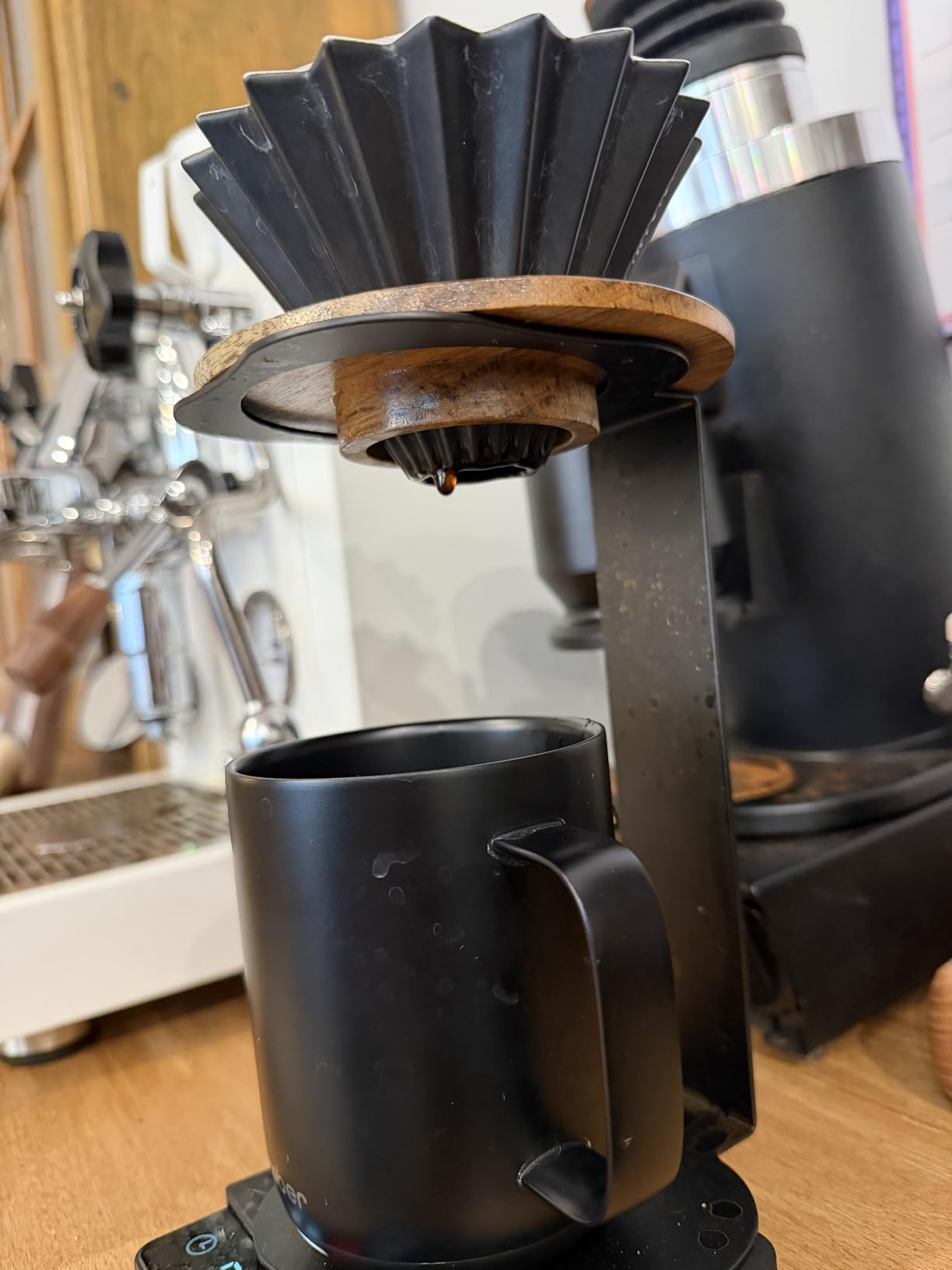 Pour Over Coffee Station Coffee Dripper Stand Stainless Steel (Black Rounded Square) customer photo 2