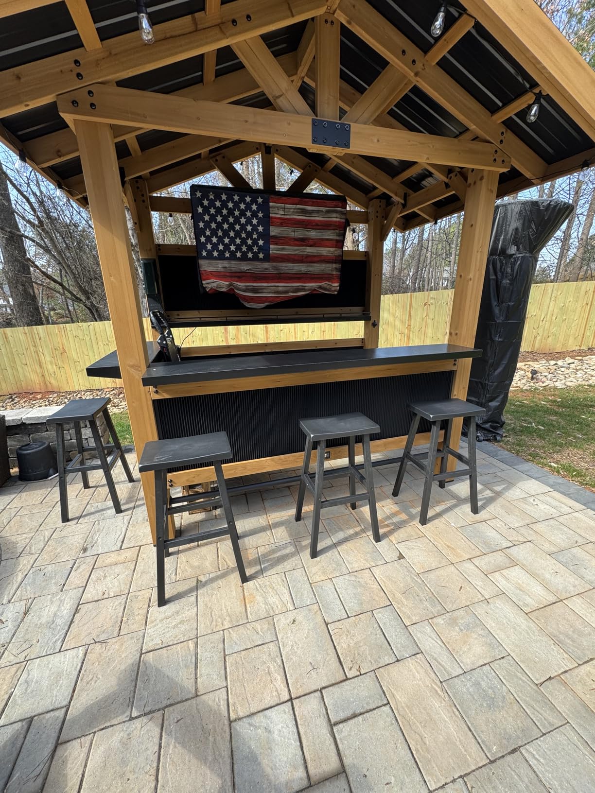 Bar Stools 29'' Outdoor Set of 4, Waterproof Modern Durable Resin Saddle Seat,Counter Stool Sturdy Modern Stylish, All-Weather Barstools for Patio, Balcony, or Kitchen Counter customer photo 1