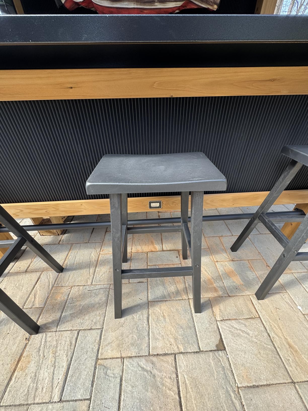 Bar Stools 29'' Outdoor Set of 4, Waterproof Modern Durable Resin Saddle Seat,Counter Stool Sturdy Modern Stylish, All-Weather Barstools for Patio, Balcony, or Kitchen Counter customer photo 2