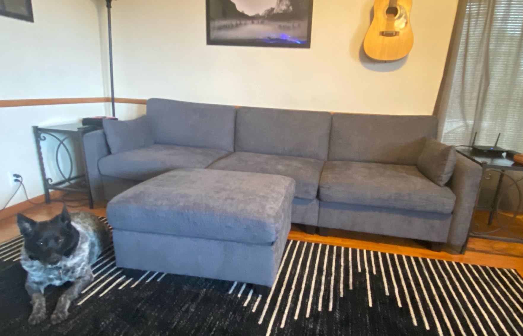 109'' Modular Sectional Sofa, L Shaped Couch with Storage Ottoman, Comfy Cloud Sofa with Deep Seat, 4 Seat Convertible Sectional Couches for Living Room (Gray, High Legs 3.15'') customer photo 1