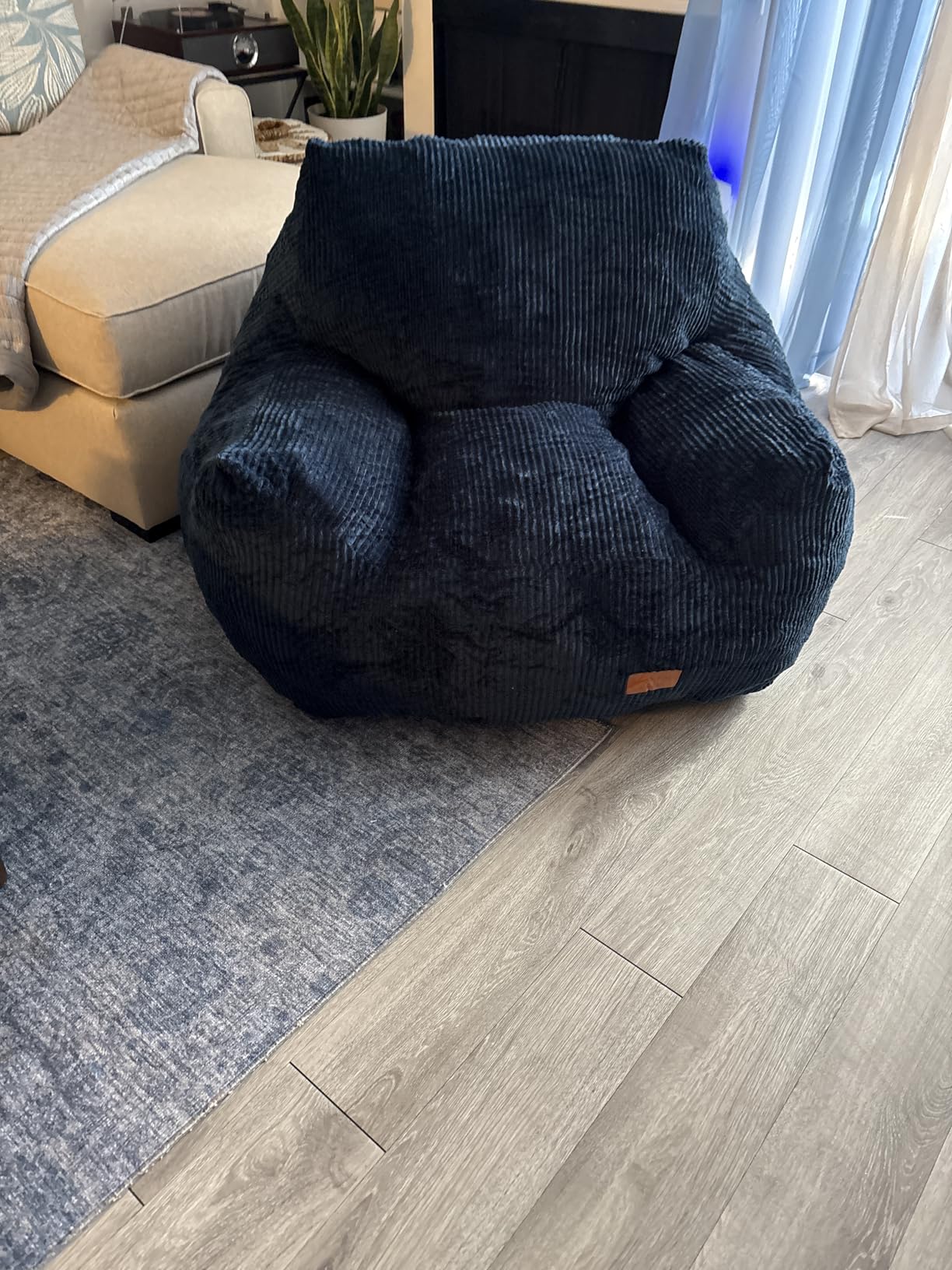 Big Bean Bag Chair for Adults, Ultra Soft Living Room Bean Bag with Armrests, Stuffed BeanBag Chair for Napping, Gaming, Vacuum-Compressed for Easy Gifting, 48 Hours to Fluffs Up, Dark Gray customer photo 1