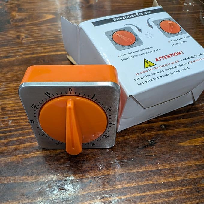 Orange Kitchen Timers for Cooking, Chef Cooking Timer Clock with Loud Alarm,100% Mechanical Desk Timer - No Batteries Required - Magnetic Backing, Exquisite Stainless Steel Body - Countdown Reminder customer photo 1
