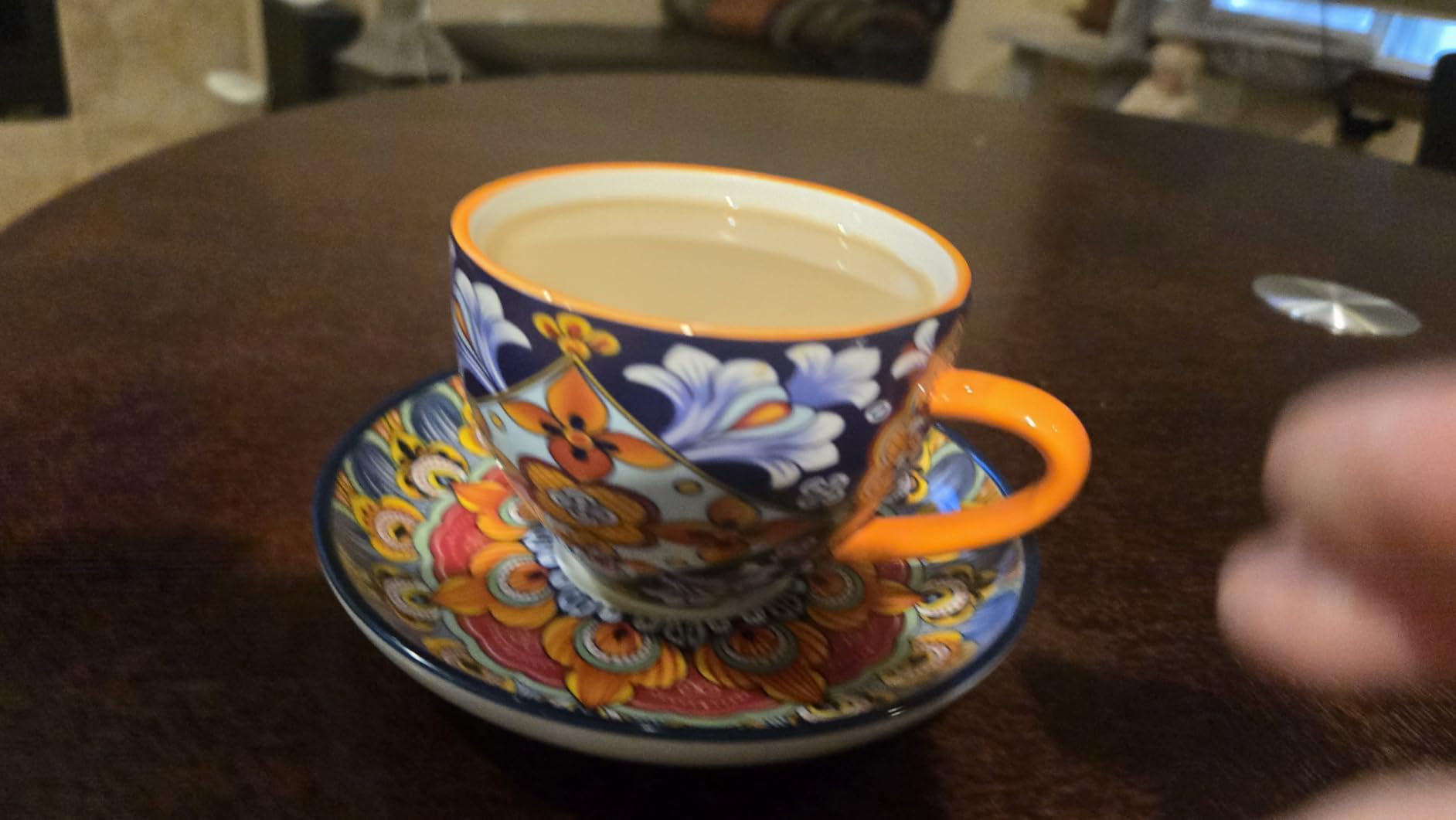 vancasso 8 oz Cappuccino Cups with Saucers Set of 6, Bohemian Ceramic Coffee Cup for Latte, Tea, Espresso, Microwave & Dishwasher Safe - Porcelain Latte Mugs for Kitchen or Cafe customer photo 2