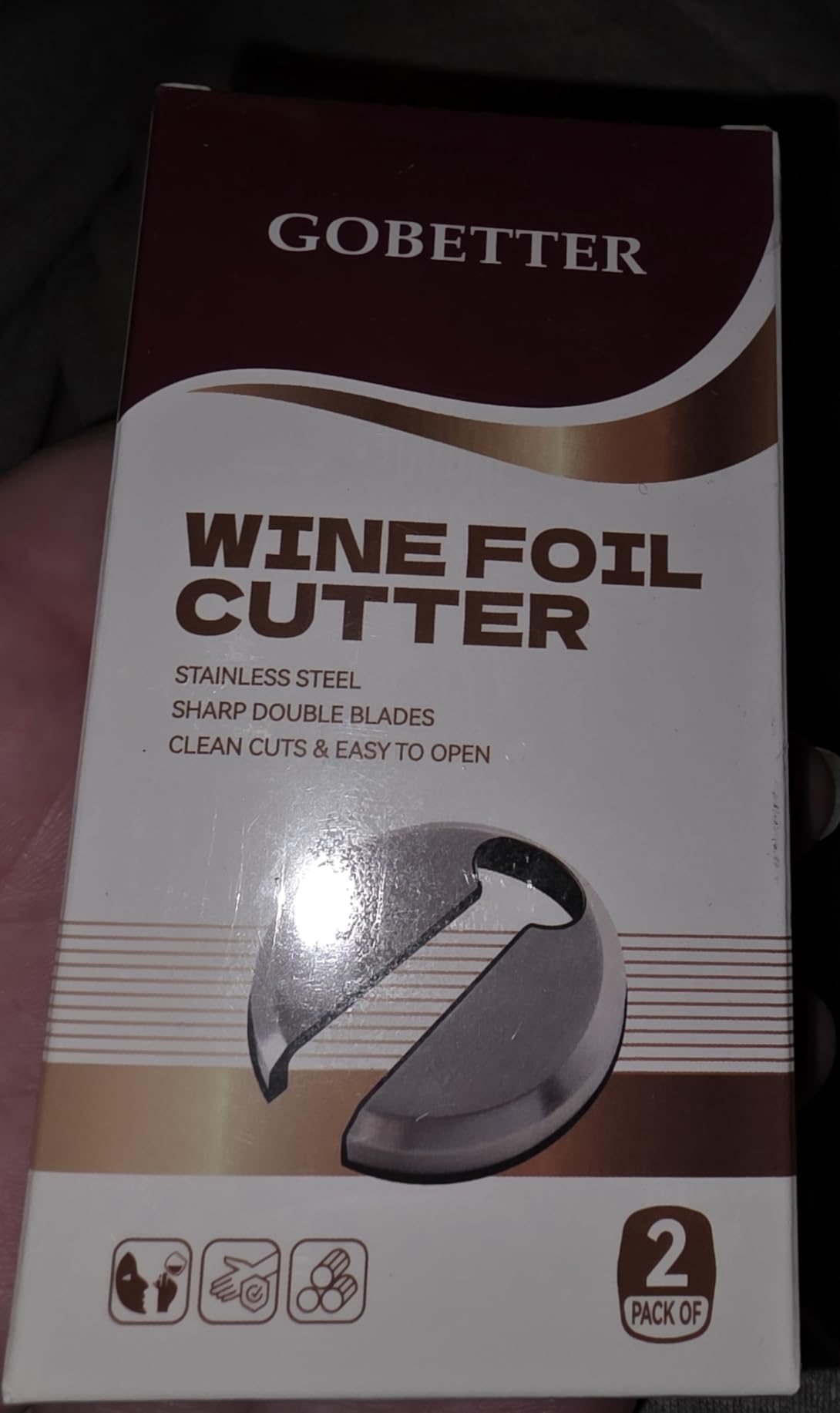Gobetter Wine Foil Cutter Tool, Premium Stainless Steel Bottle Top Seal Opener & Neck Label Remover for Wine Lovers, 2 Count customer photo 1