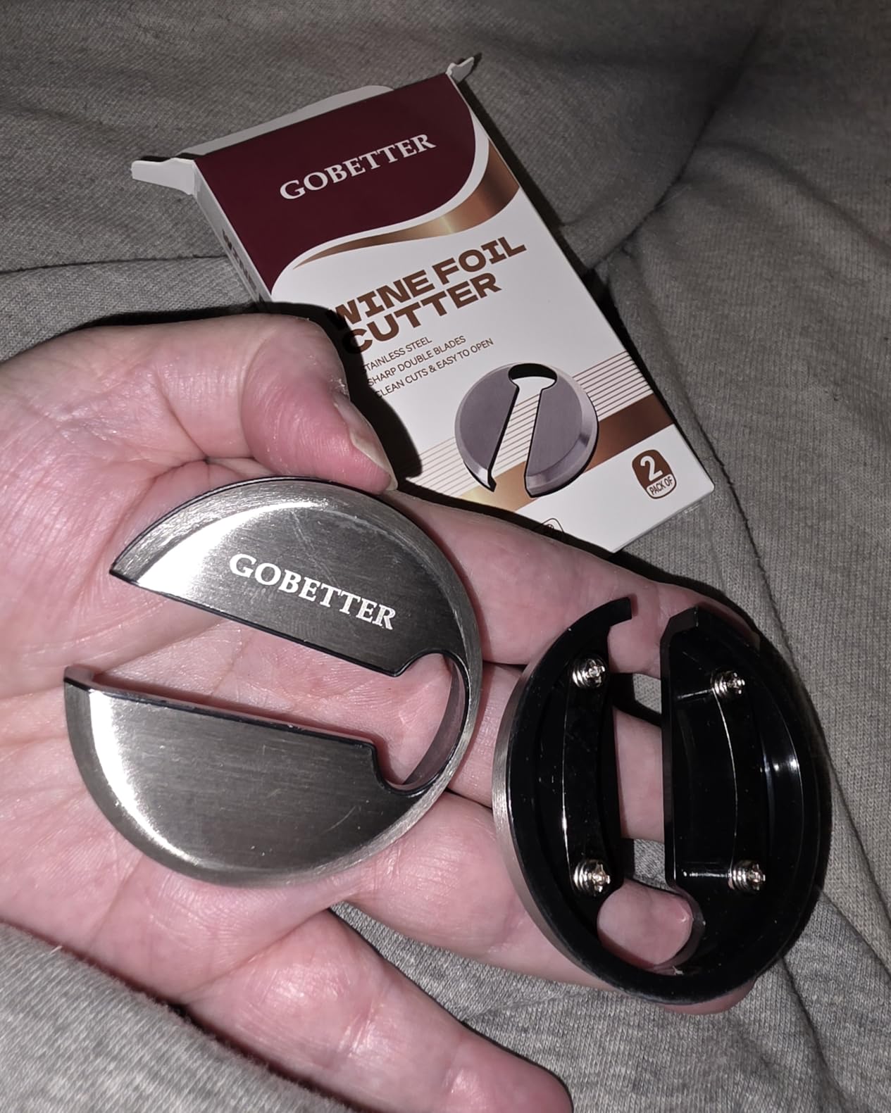 Gobetter Wine Foil Cutter Tool, Premium Stainless Steel Bottle Top Seal Opener & Neck Label Remover for Wine Lovers, 2 Count customer photo 2