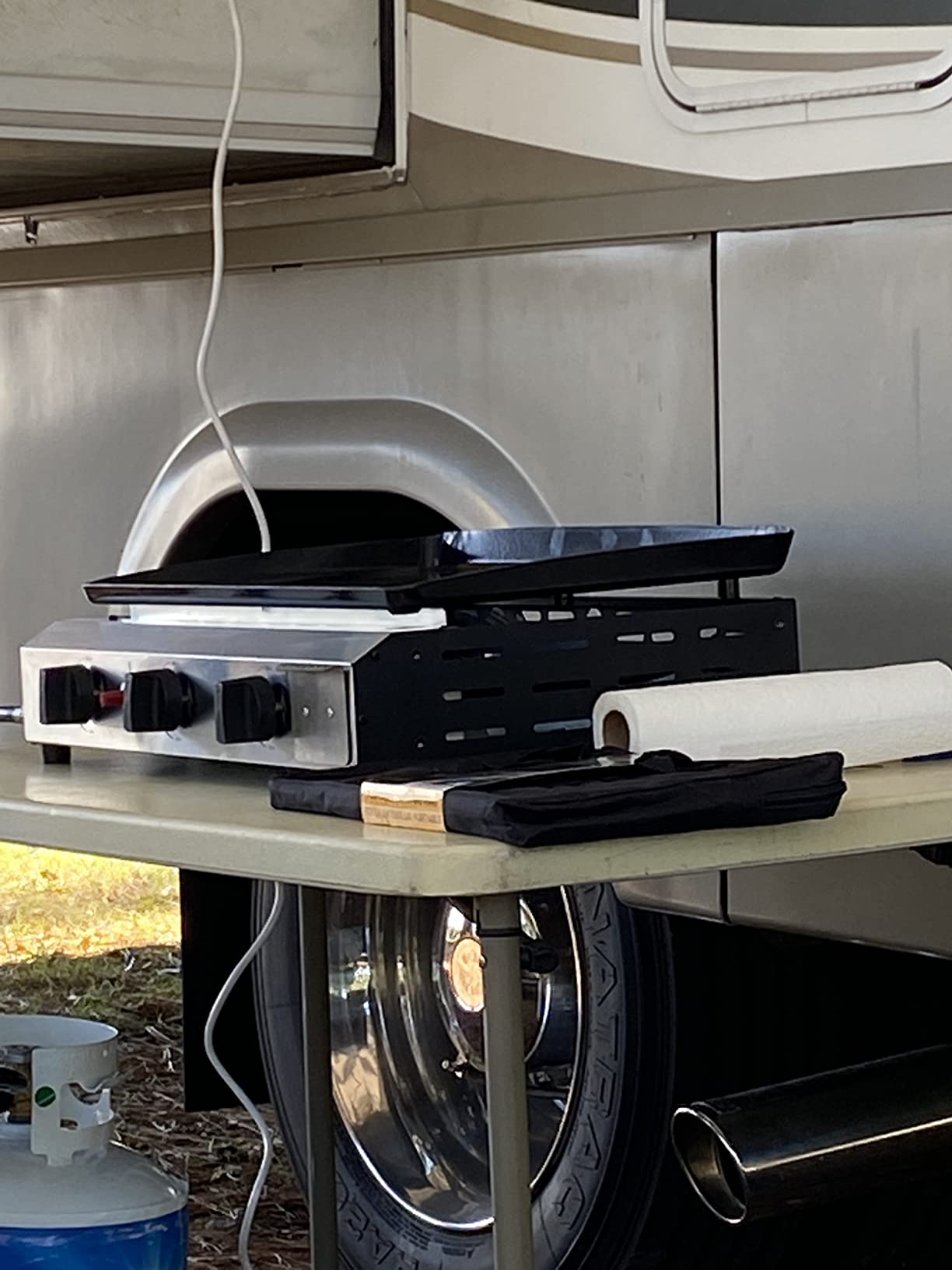 SKOK 4+1 Burners Gas Grill with Infrared Side Burners, Outdoor BBQ Grill with Cast Iron Grates, Barbecue Grill with Wheels, 60,000BTU Output customer photo 2