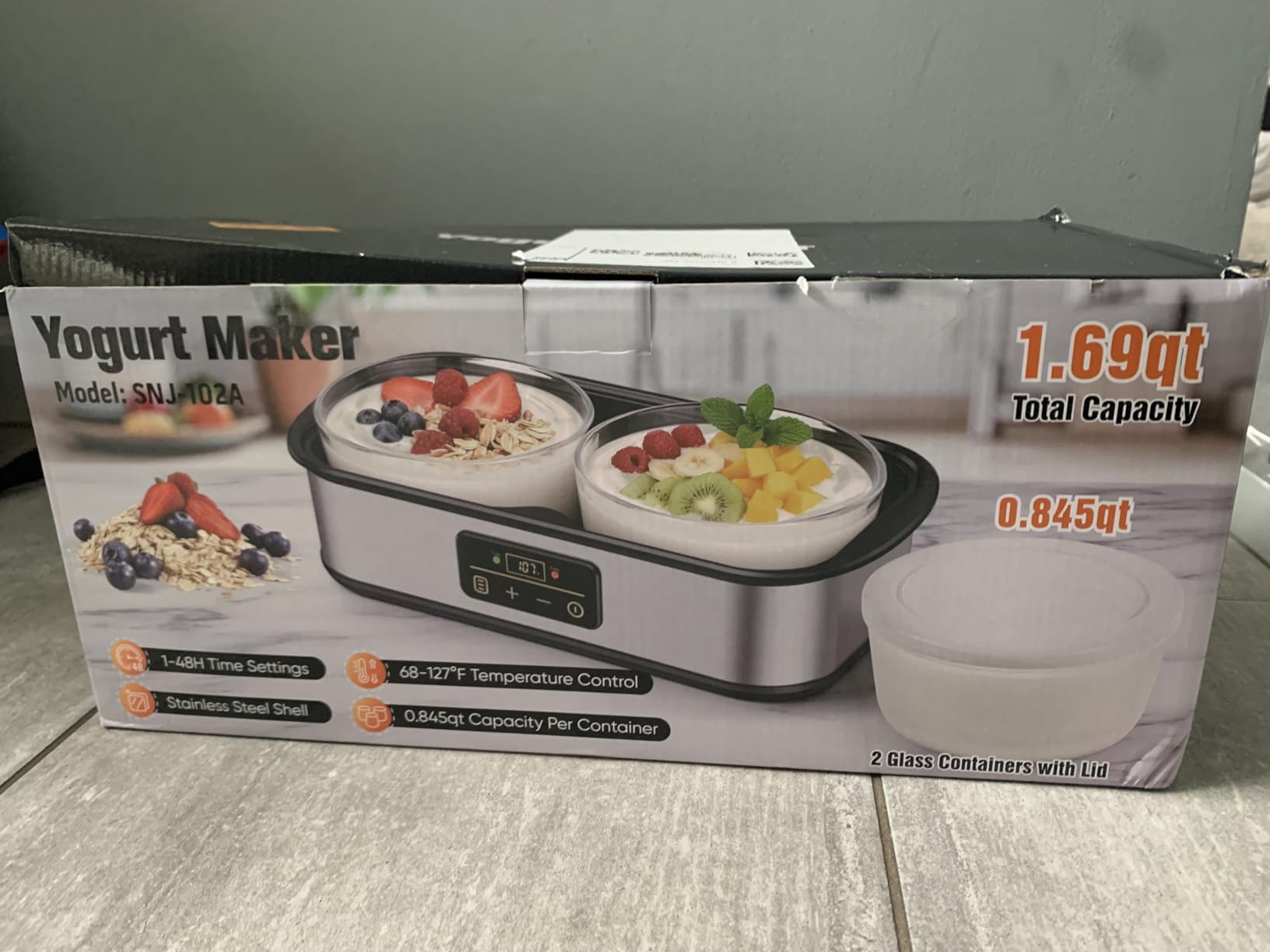 Yogurt Maker with Two Containers, Yogurt Maker Machine with Adjustable Temperature & Time Control, Automatic Shut-Off & Constant Temper for Homemade Probiotic Yogurt, Promoting Gut Health customer photo 1