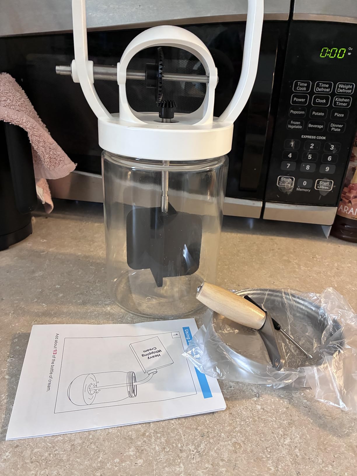CAROD Traditional Manual Butter Churn Maker, 1.2L Capacity Glass Jar with Sifting Lid, Create Delicious Homemade Butter within 15 Min, Upgraded Design Protect from Injury customer photo 2